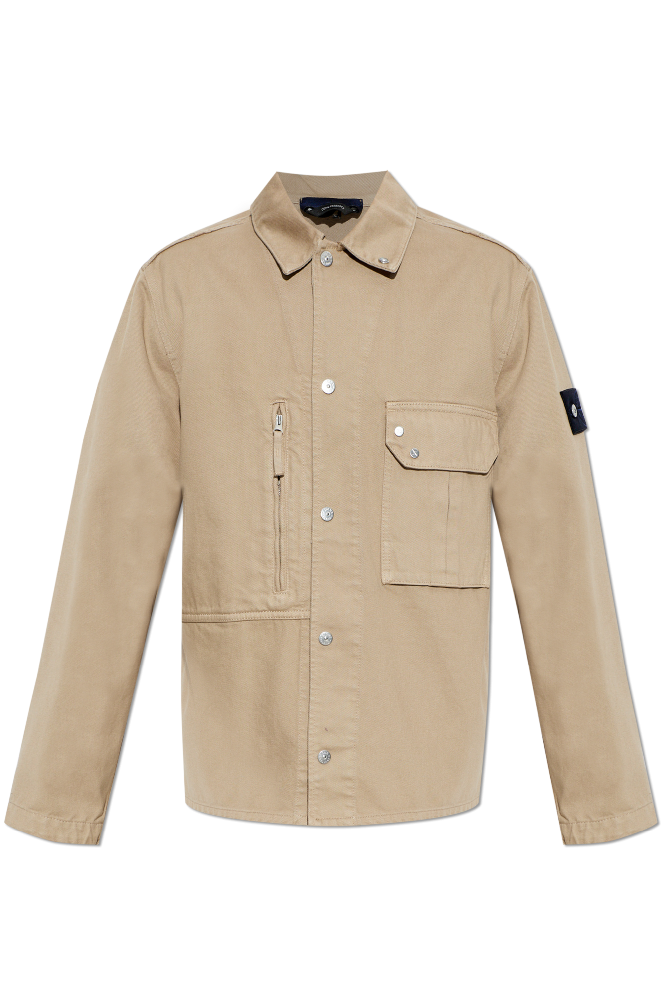 Stone Island Jeansowa Kurtka Z Naszywką Logo, Mężczyźni, Beżowy