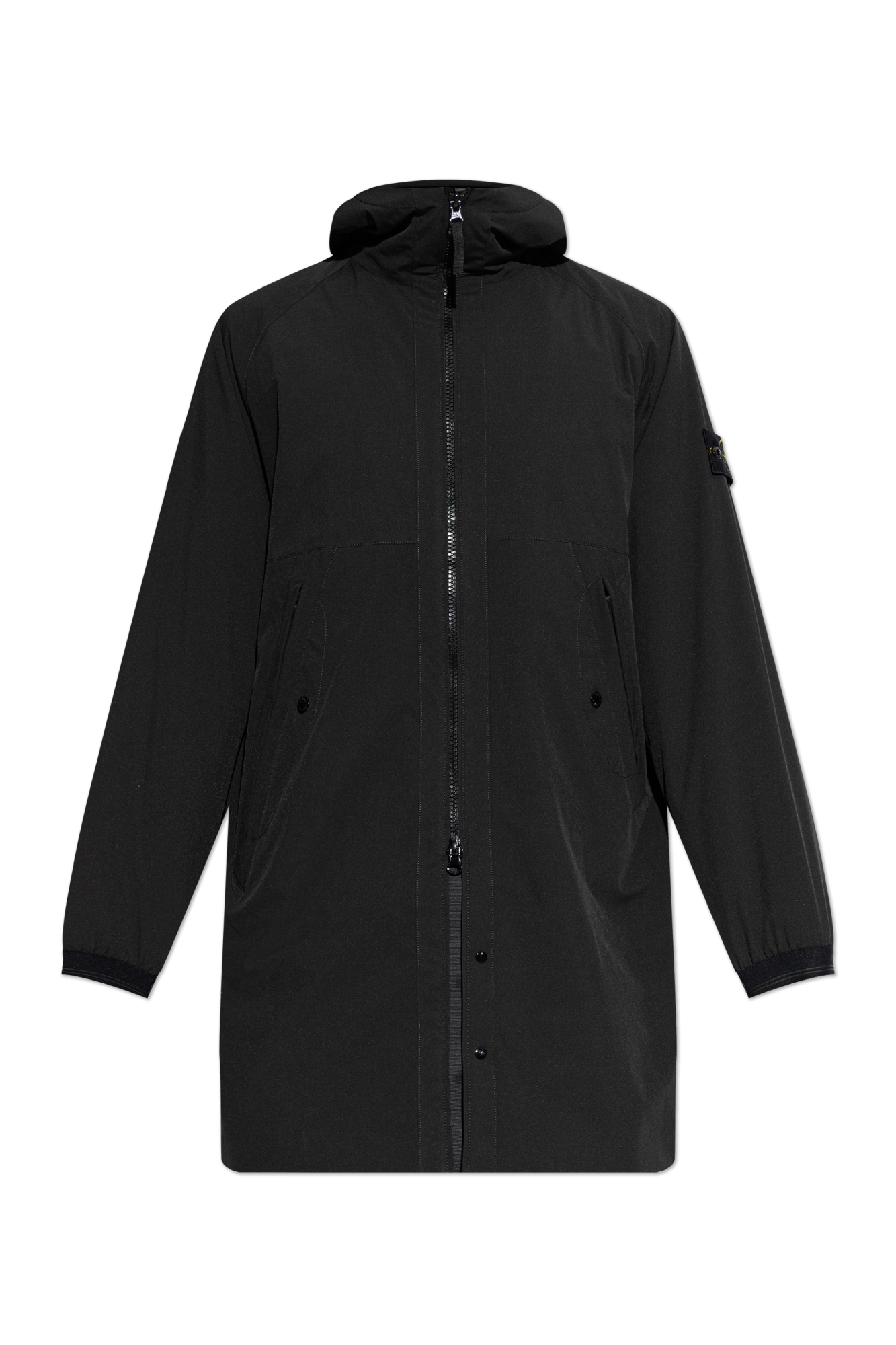 Stone Island Ocieplana Parka Z Kapturem, Mężczyźni, Czarny