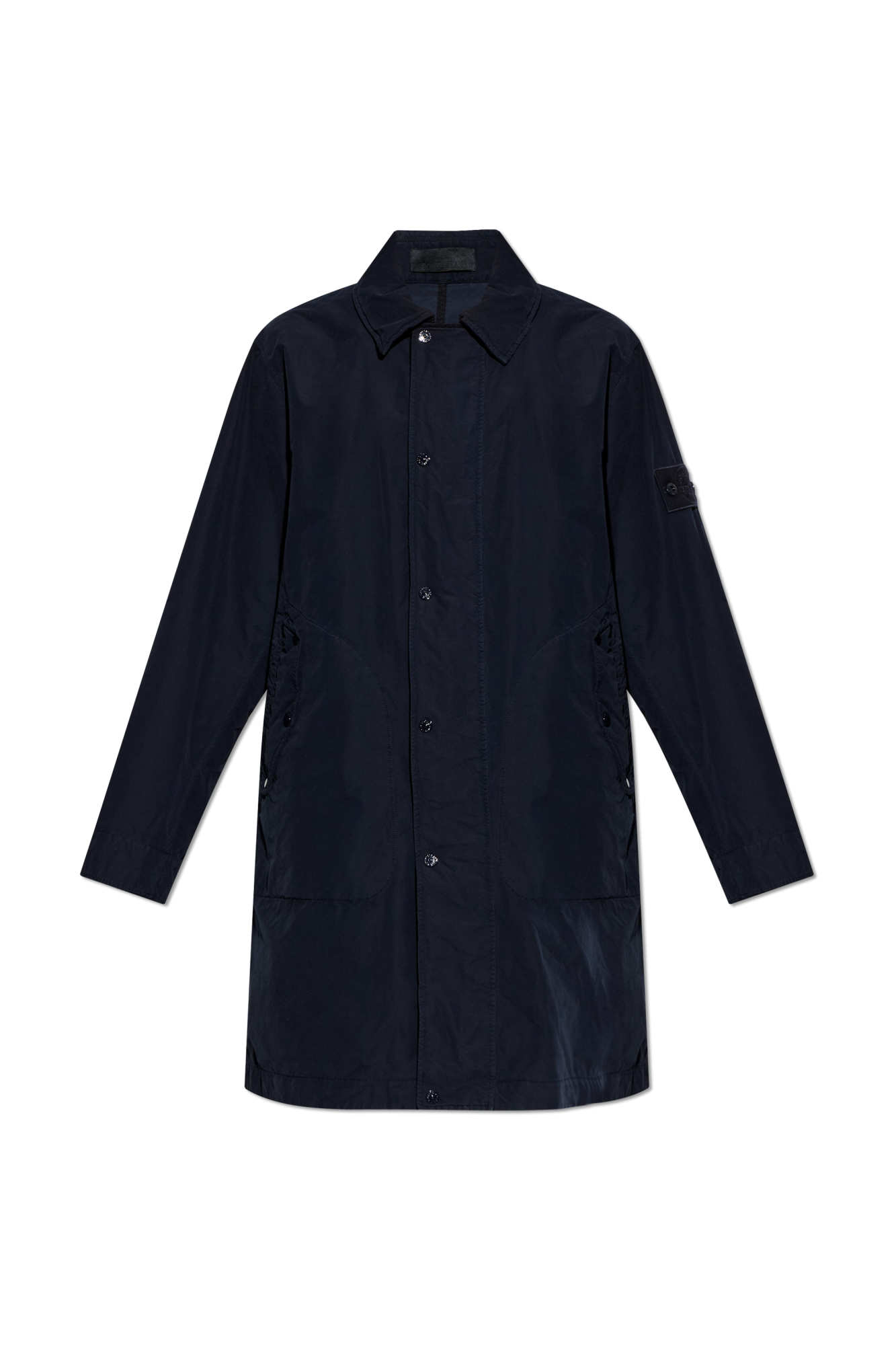 Stone Island Parka Z Kapturem I Naszywką Logo, Mężczyźni, Granatowy