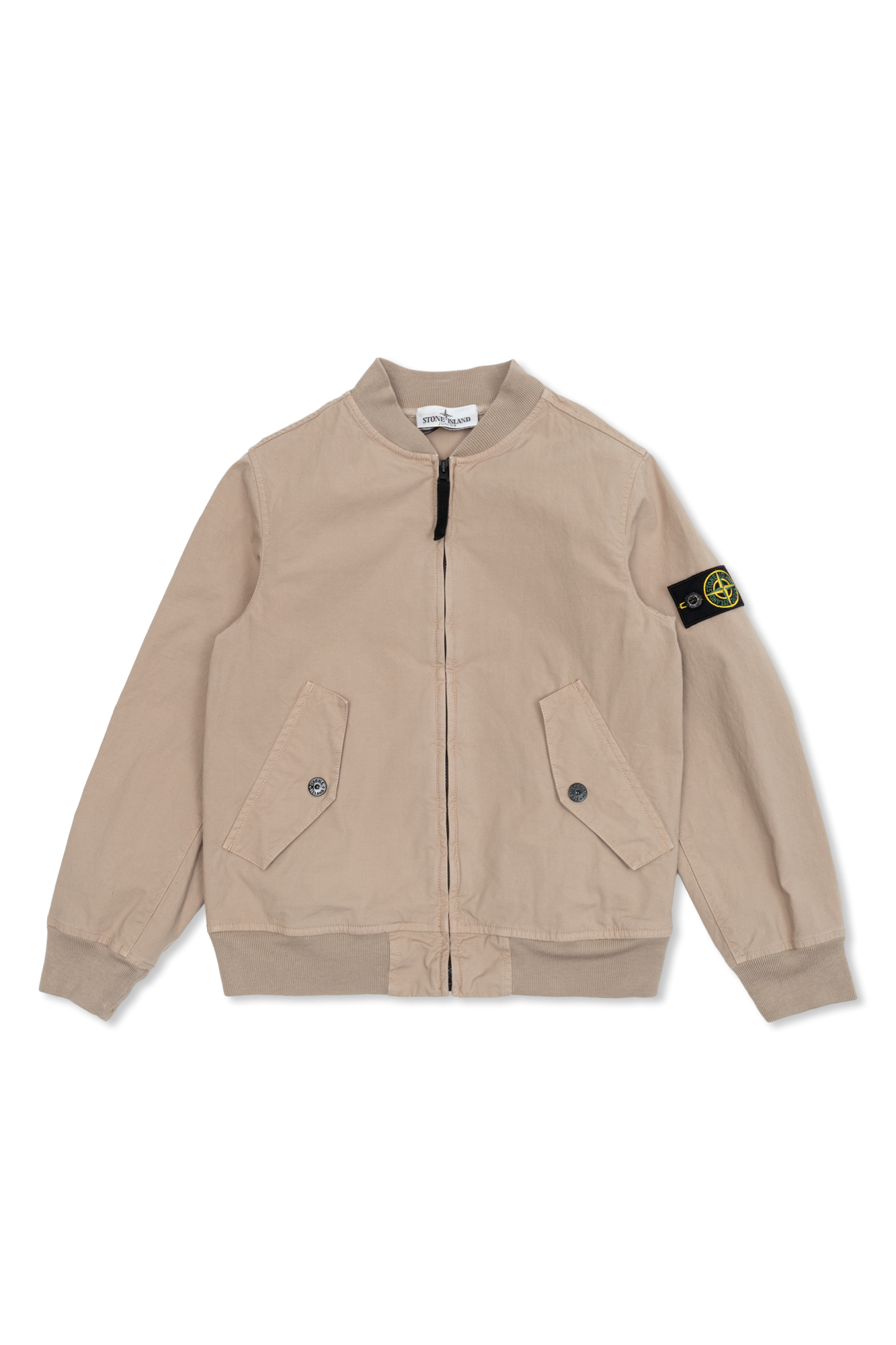 Stone Island Junior Kurtka Z Naszywką Logo, Unisex, Beżowy