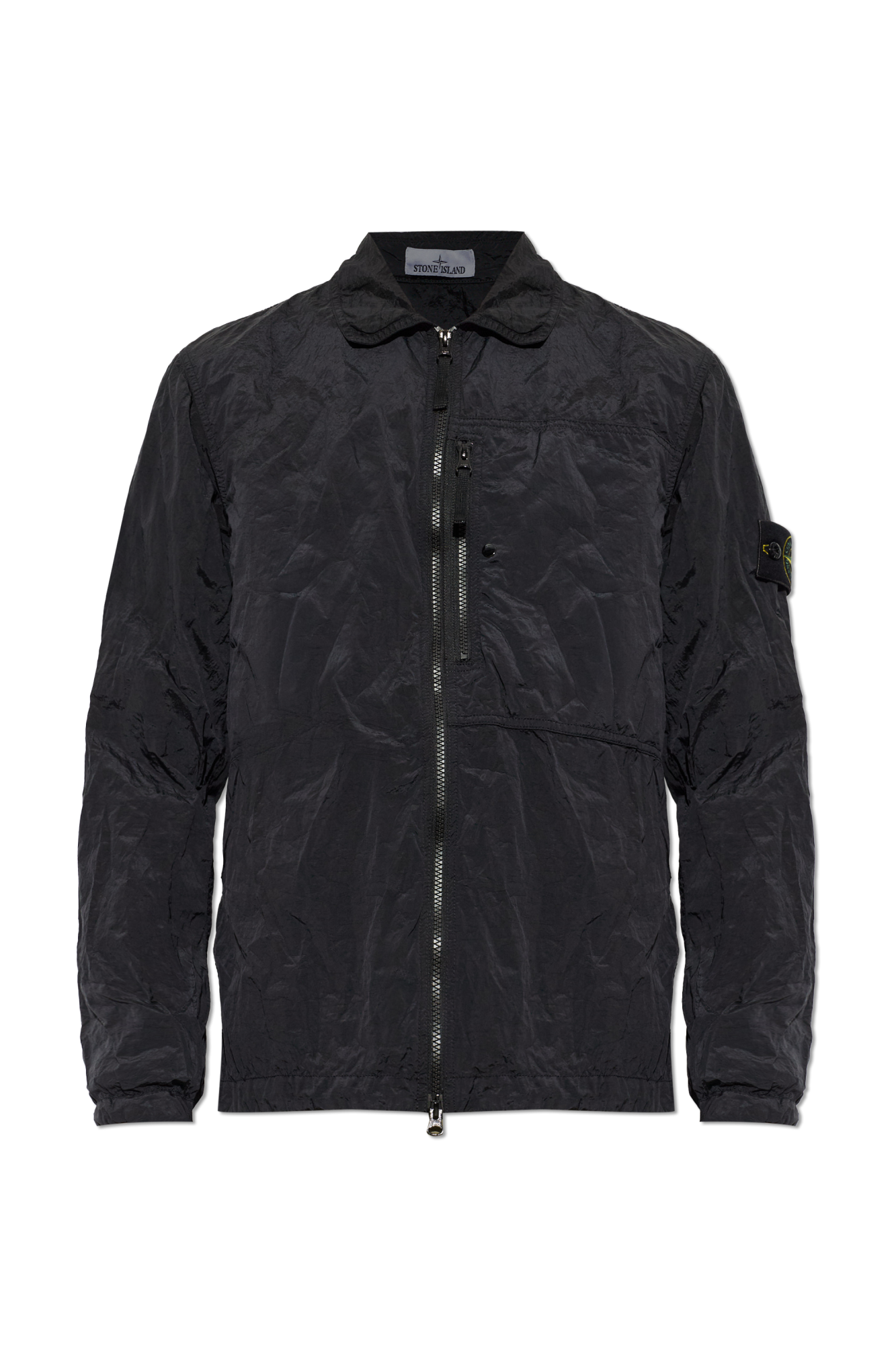 Stone Island Kurtka Z Naszywką Logo, Mężczyźni, Czarny