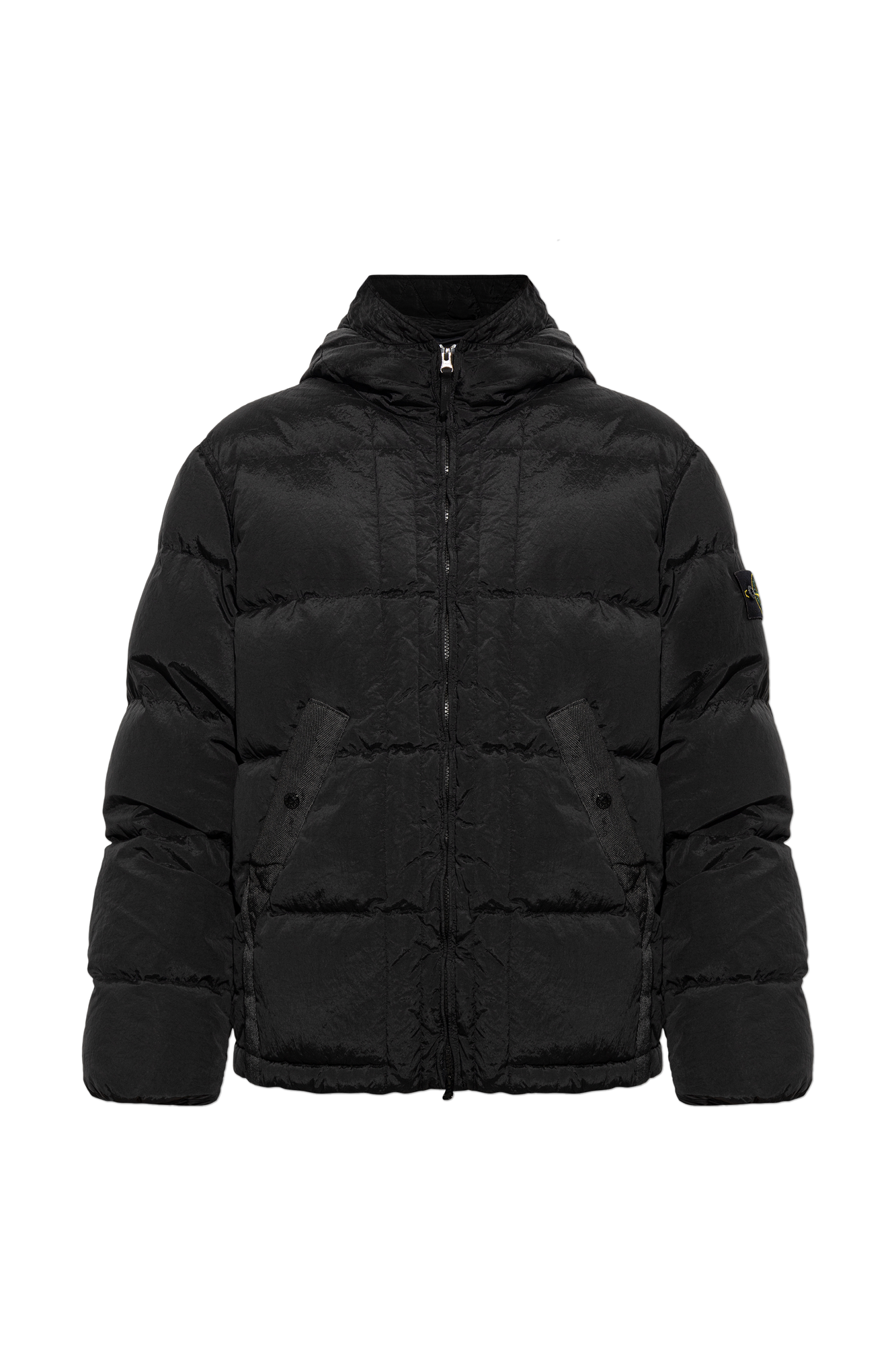 Stone Island Kurtka Puchowa Z Kapturem, Mężczyźni, Czarny