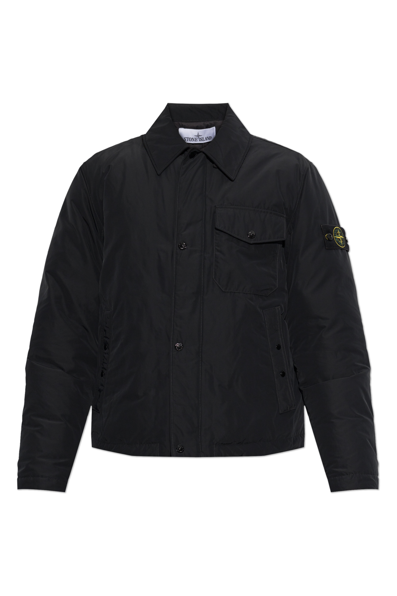 Stone Island Kurka Puchowa Z Kołnierzem, Mężczyźni, Czarny