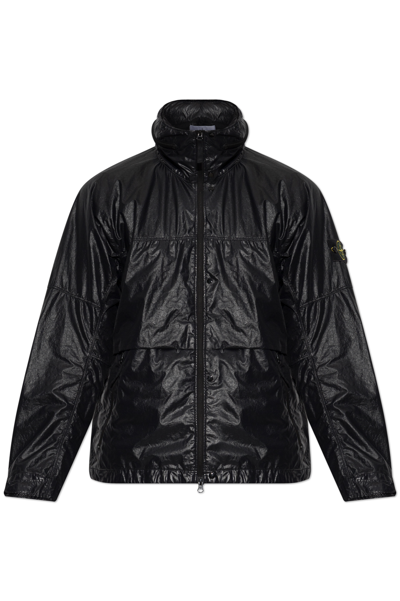 Stone Island Kurtka Z Chowanym Kapturem, Mężczyźni, Czarny