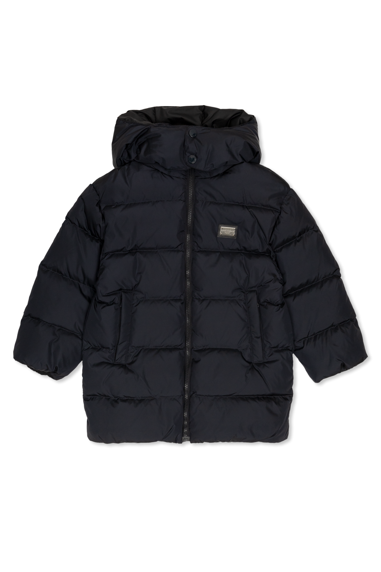 Dolce & Gabbana Kids Kurtka Z Odpinanym Kapturem, Unisex, Granatowy