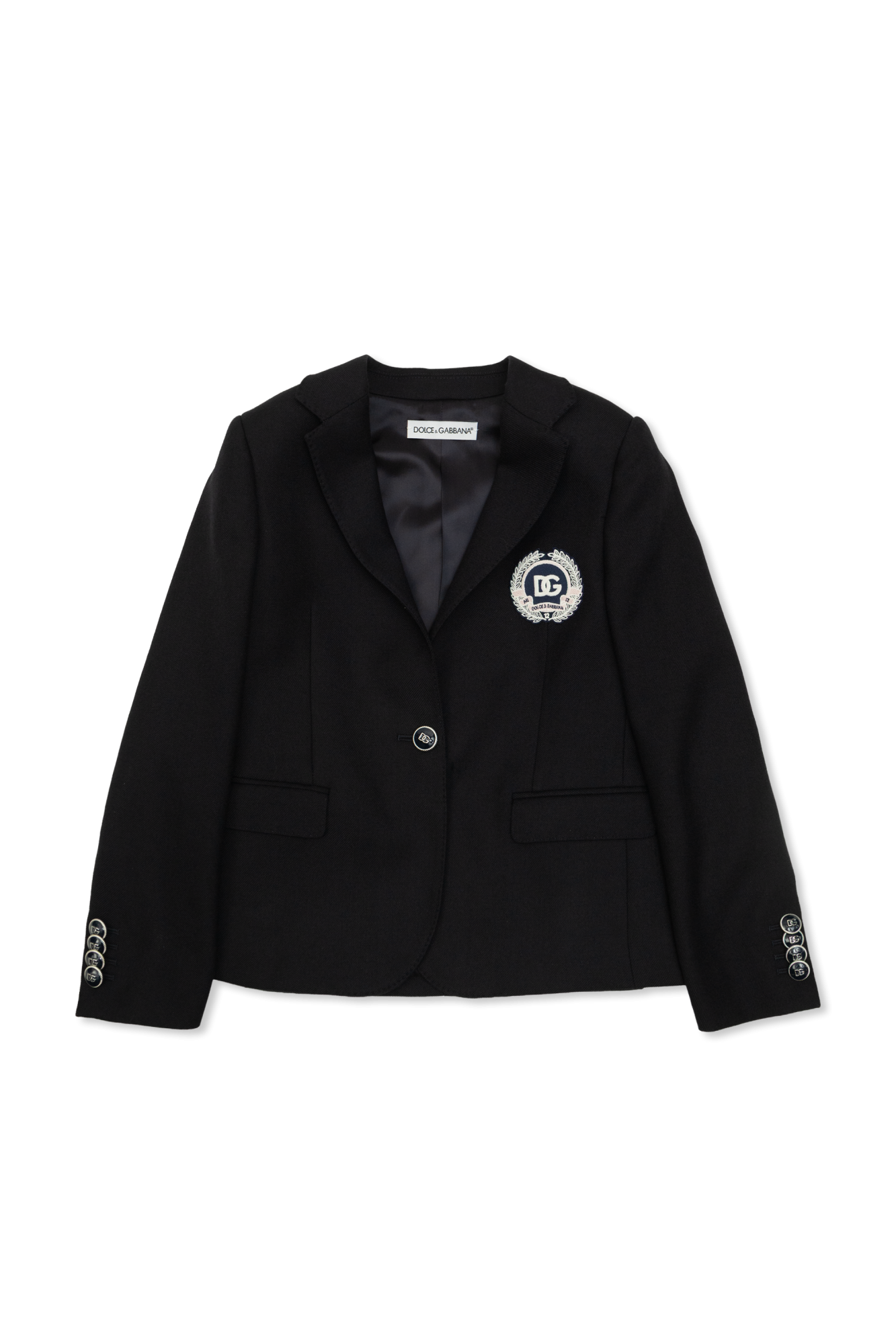 Dolce & Gabbana Kids Marynarka Z Naszywką Z Logo, Unisex, Granatowy