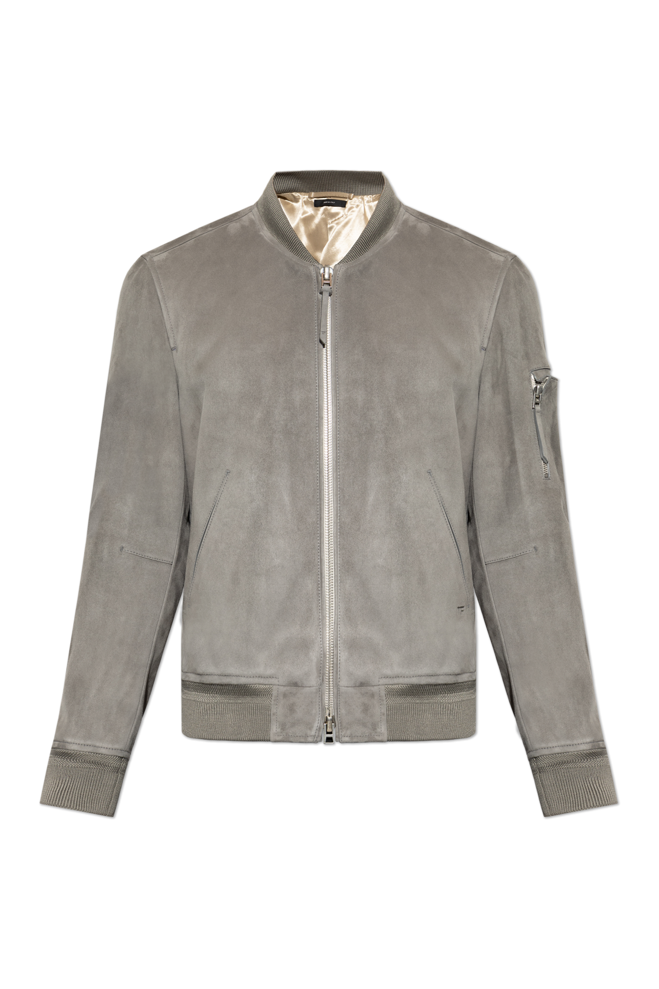 Tom Ford Zamszowa Kurtka Typu `bomber`, Mężczyźni, Szary