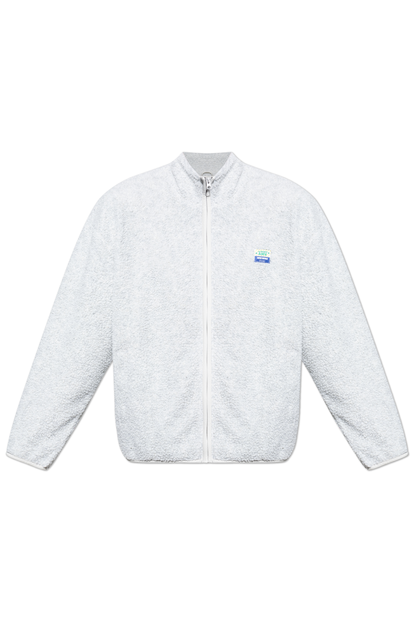 American Vintage Futrzana Bluza Z Naszywką Z Logo, Mężczyźni, Szary