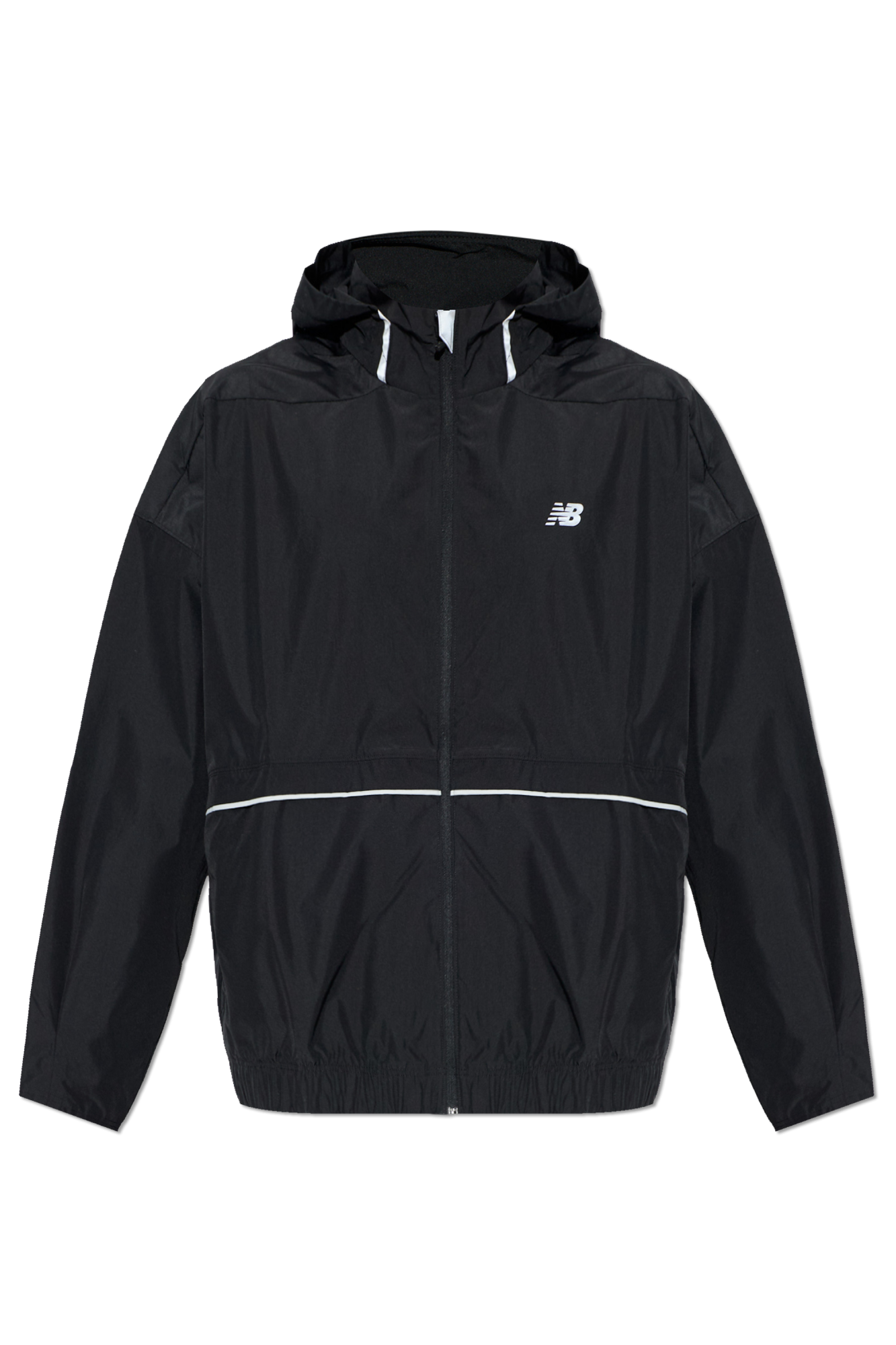 New Balance Lekka Kurtka Z Logo, Mężczyźni, Czarny