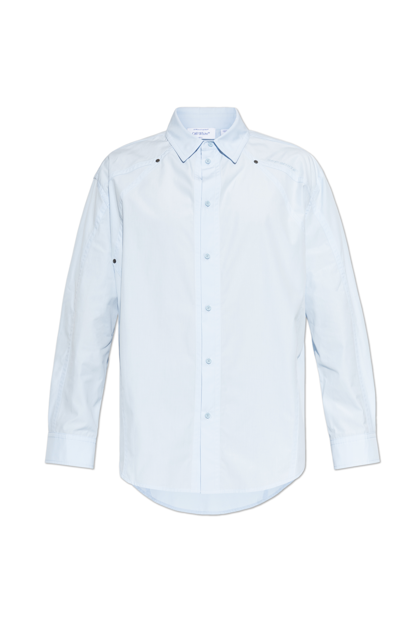 Off-White Koszula Z Wyszytym Logo, Mężczyźni, Niebieski