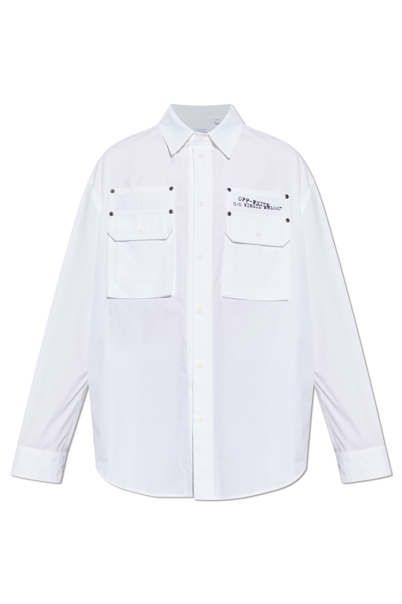 Off-White Koszula Z Kieszeniami, Mężczyźni, Biały