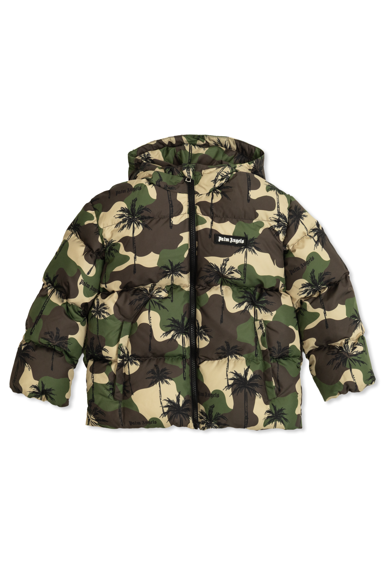 Palm Angels Kids Ocieplana Kurtka, Unisex, Zielony