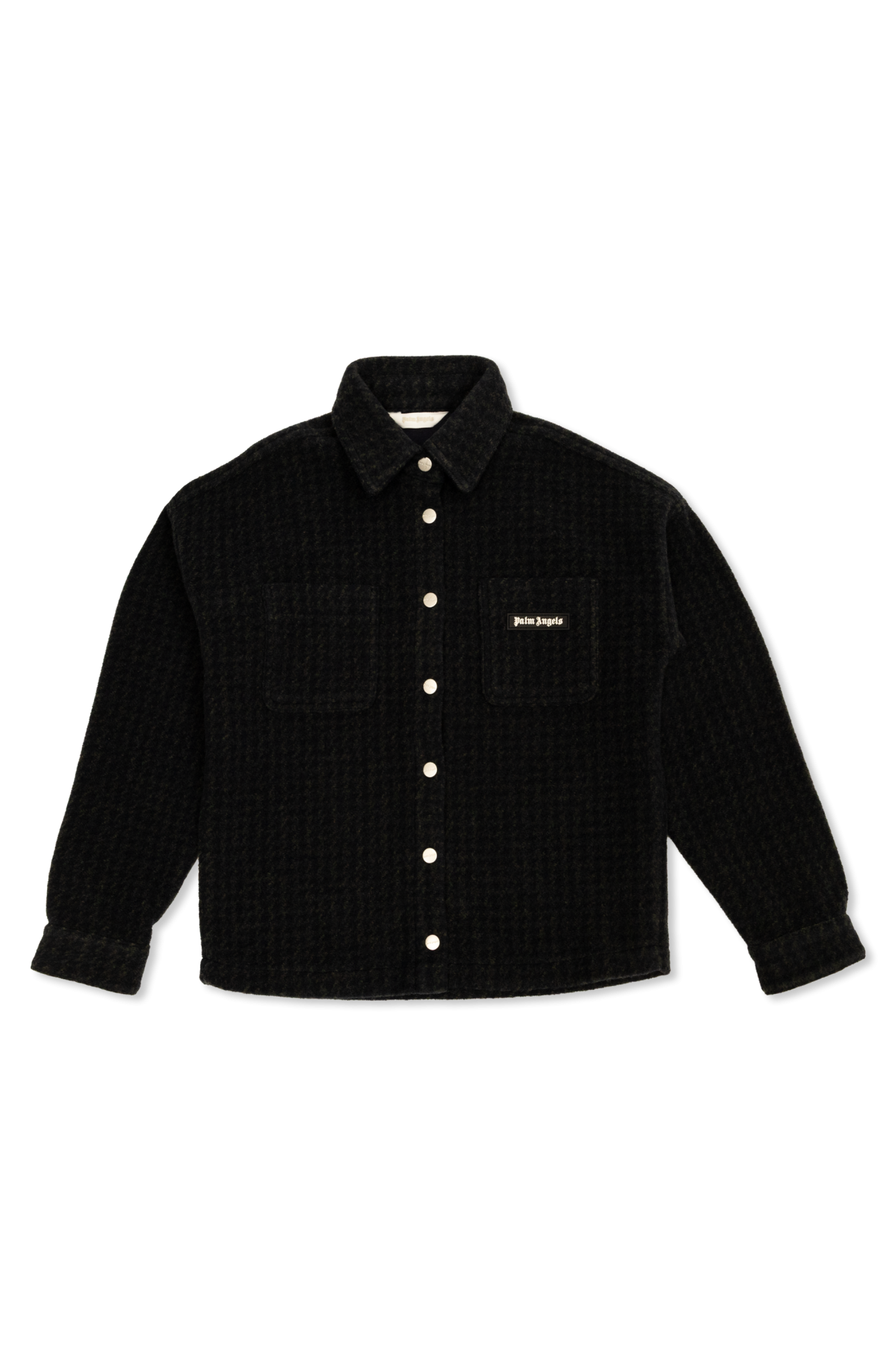 Palm Angels Kids Koszula Ze Wzorem W Pepitkę, Unisex, Granatowy