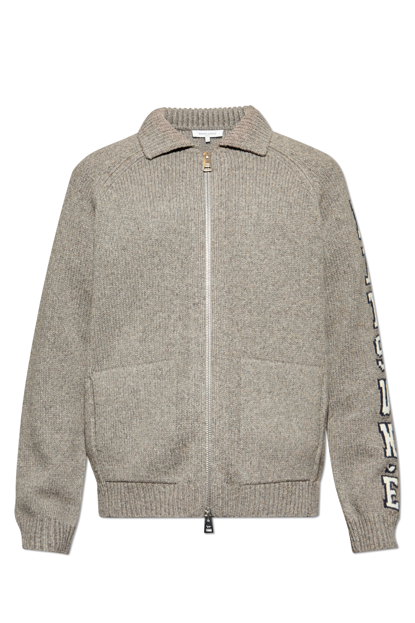 Maison Kitsuné Kardigan Z Logo, Mężczyźni, Szary