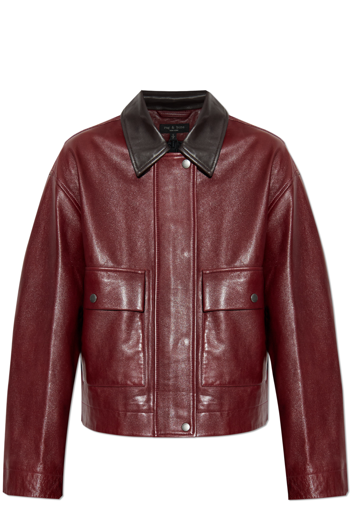 Rag & Bone Skórzana Kurtka, Kobiety, Bordo