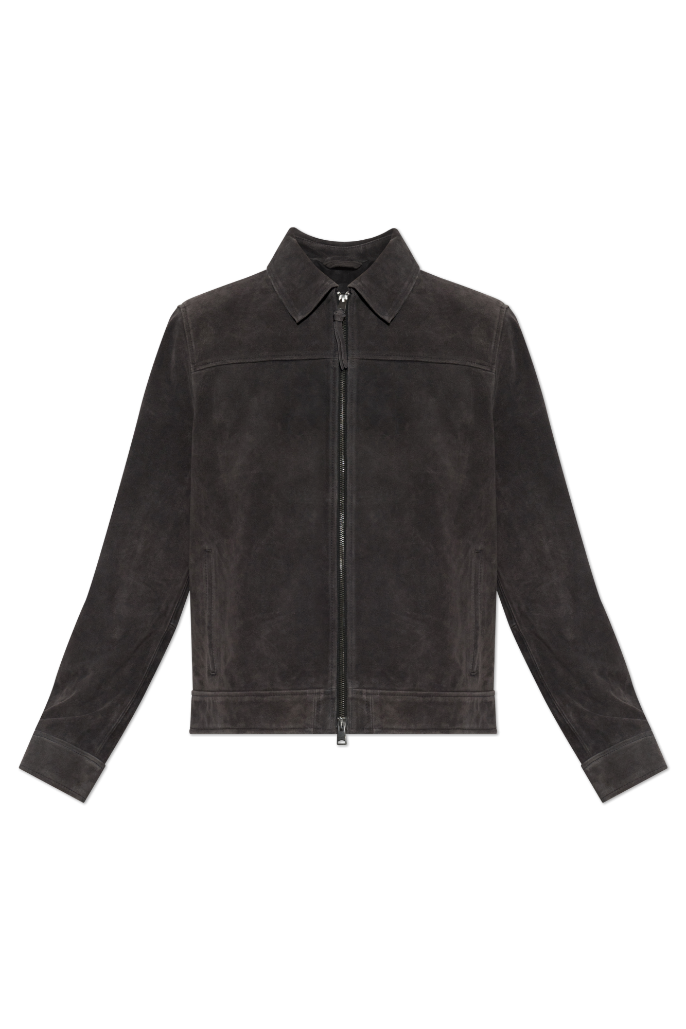 AllSaints Skórzana Kurtka ‘Rhone’, Mężczyźni, Szary