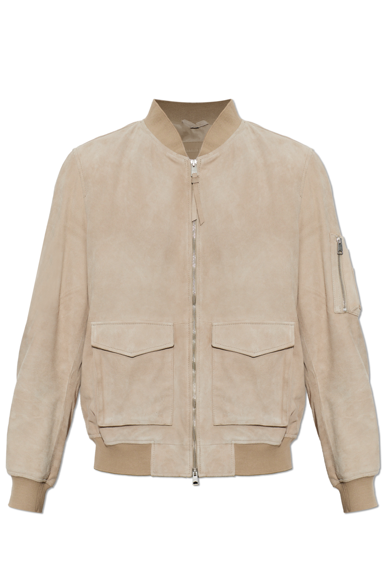 AllSaints Zamszowa Kurtka ‘Rokko’ Typu ‘bomber’, Mężczyźni, Beżowy