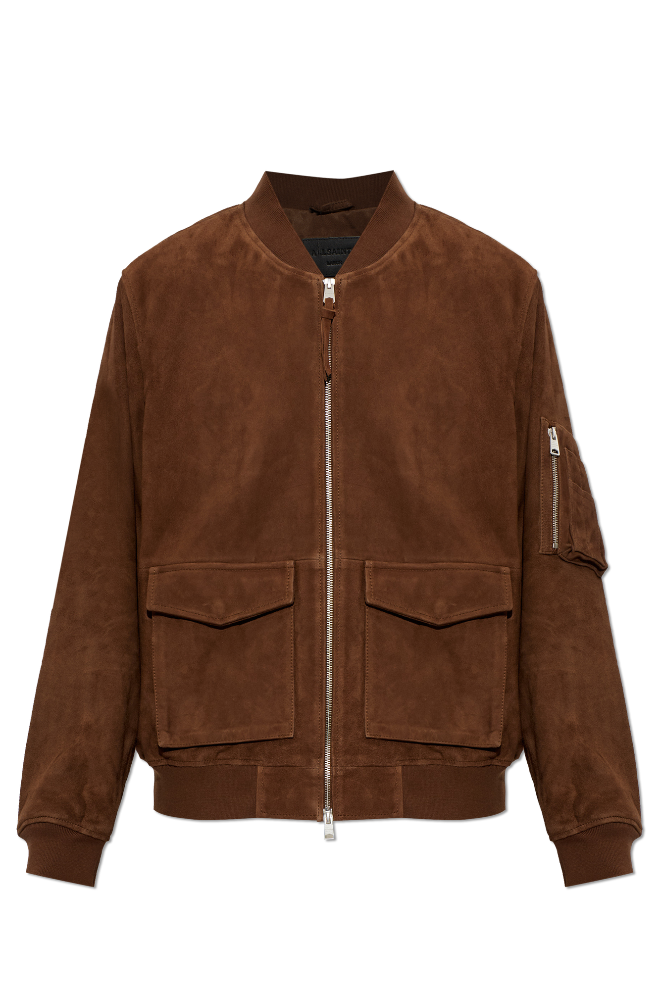 AllSaints Zamszowa Kurtka ‘Rokko’ Typu ‘bomber’, Mężczyźni, Brązowy