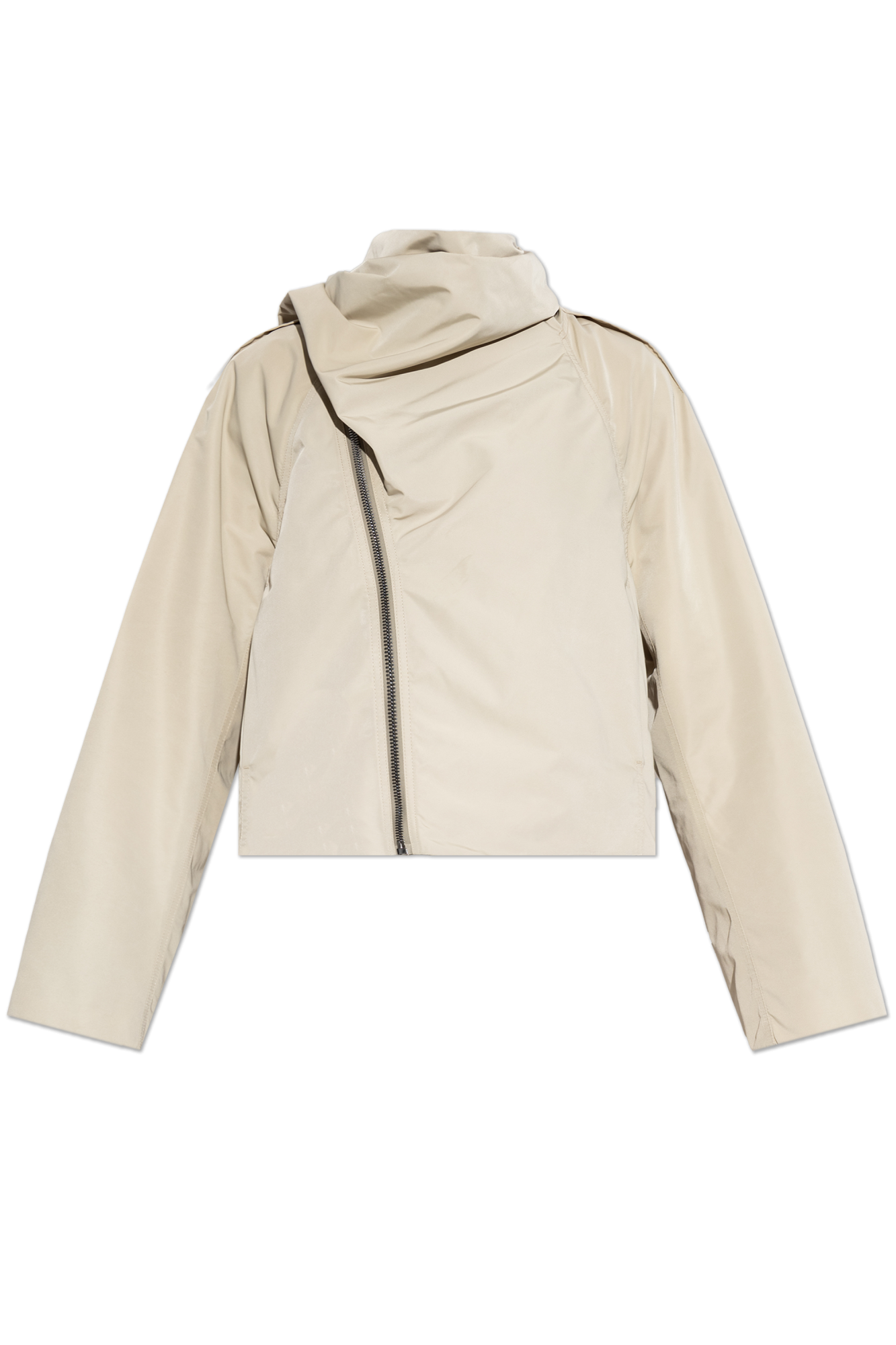 Rick Owens Kurtka Z Dekoracyjnym Szalem, Kobiety, Kremowy