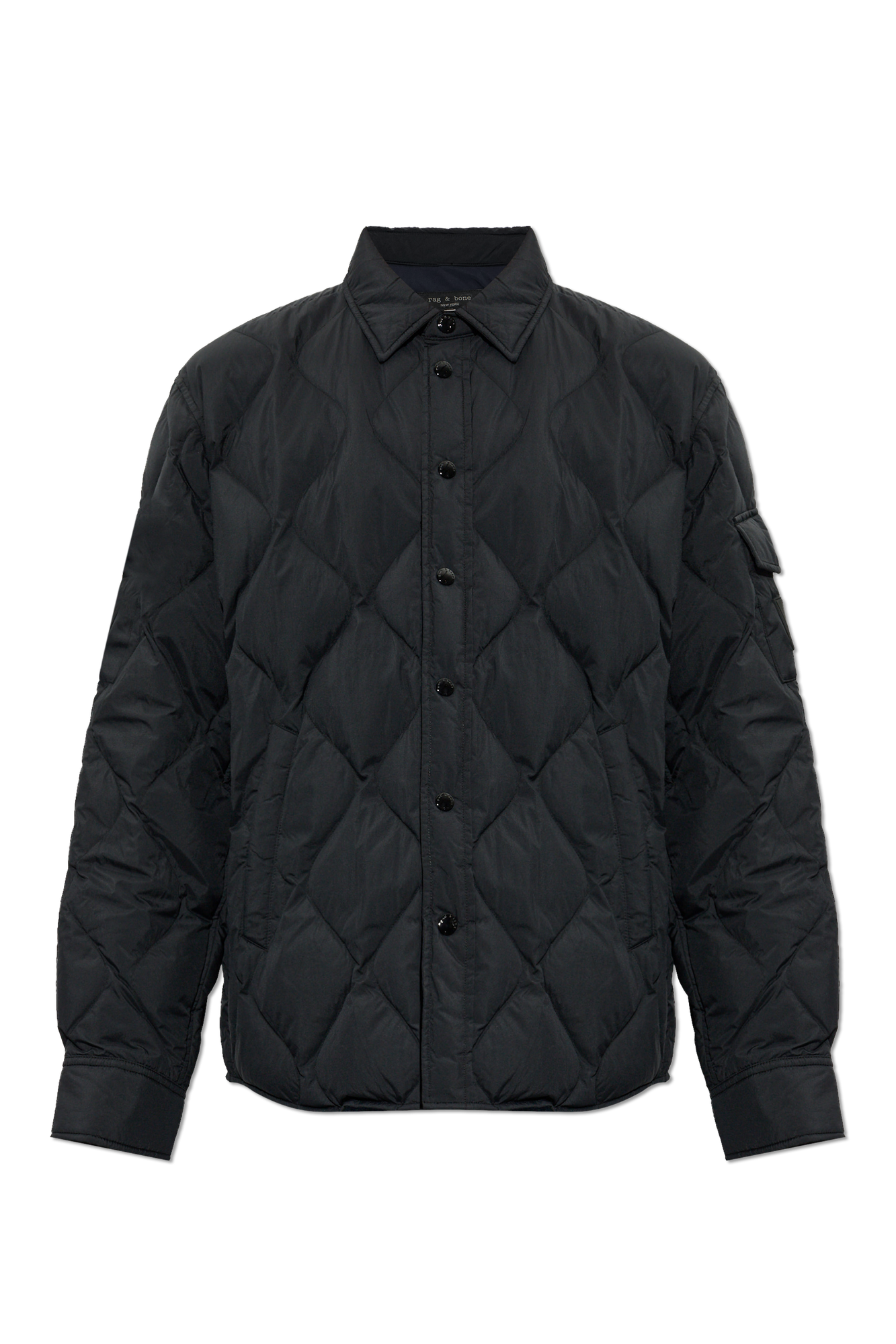 Rag & Bone Pikowana Kurtka Z Kołnierzem, Mężczyźni, Czarny