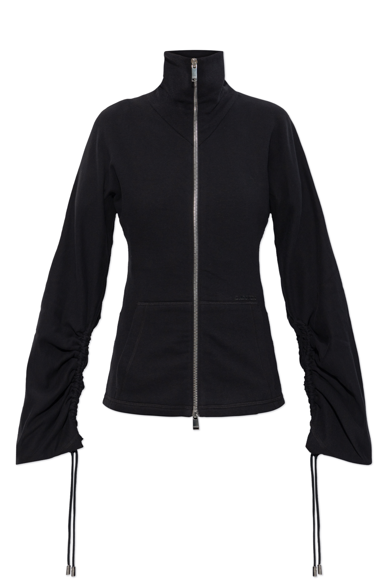 Lanvin Bluza Z Dekoracyjnym Drapowaniem Na Rękawach, Kobiety, Czarny