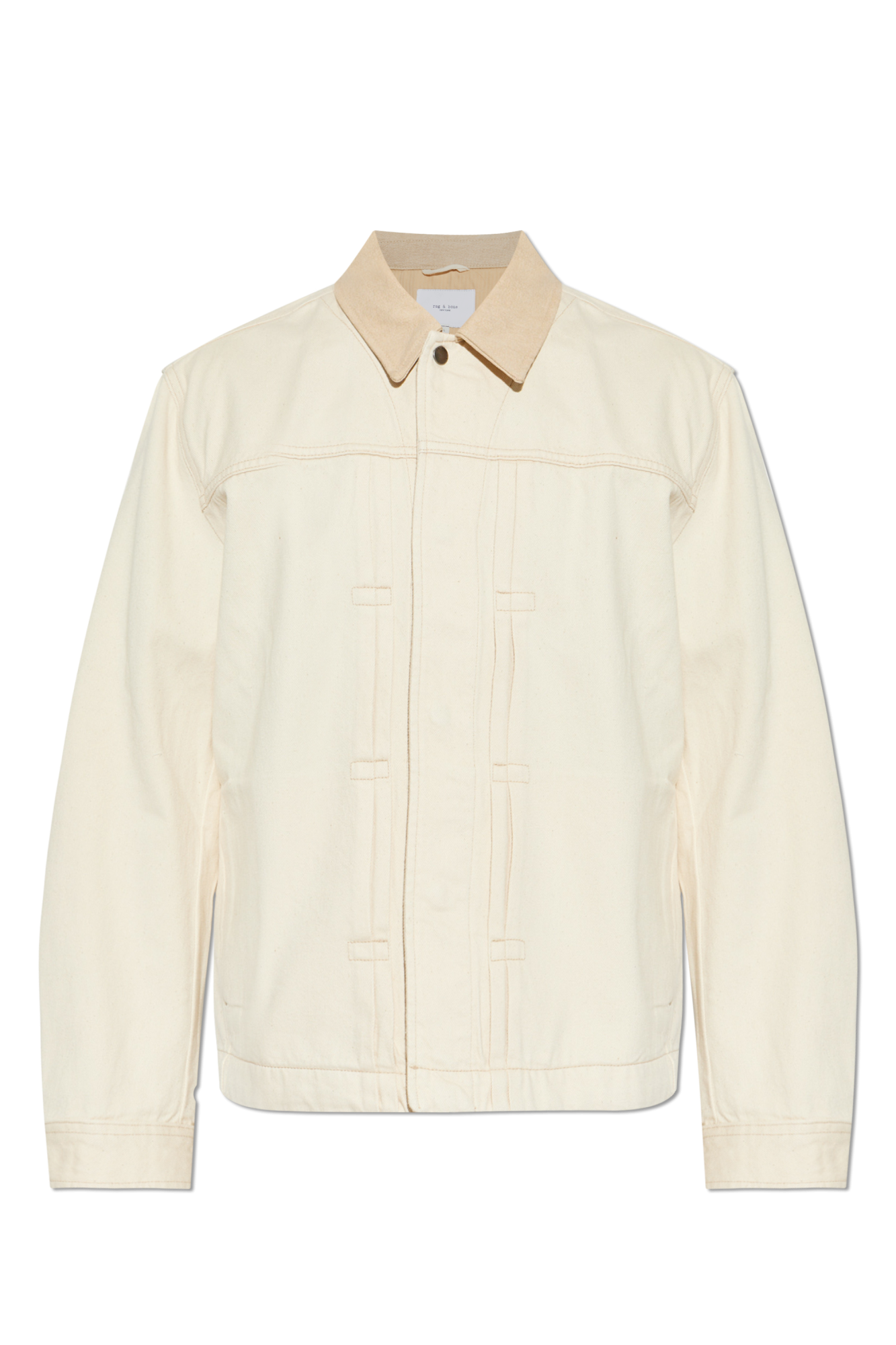 Rag & Bone Jeansowa Kurtka Z Aplikacją Logo, Mężczyźni, Kremowy