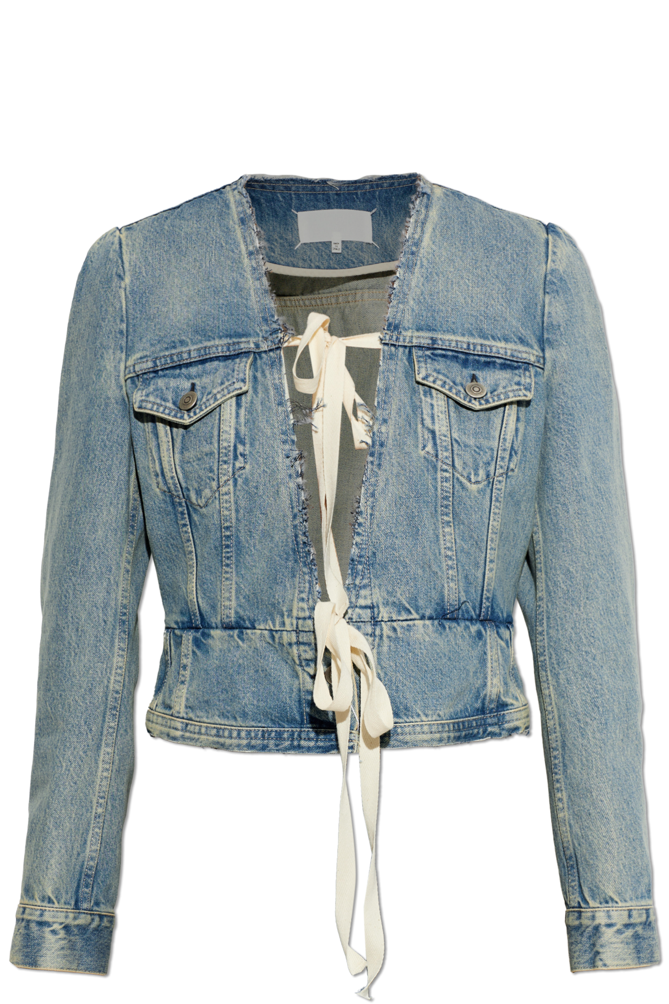 Maison Margiela Jeansowa Kurtka Z Efektem ‘Vintage’, Kobiety, Niebieski