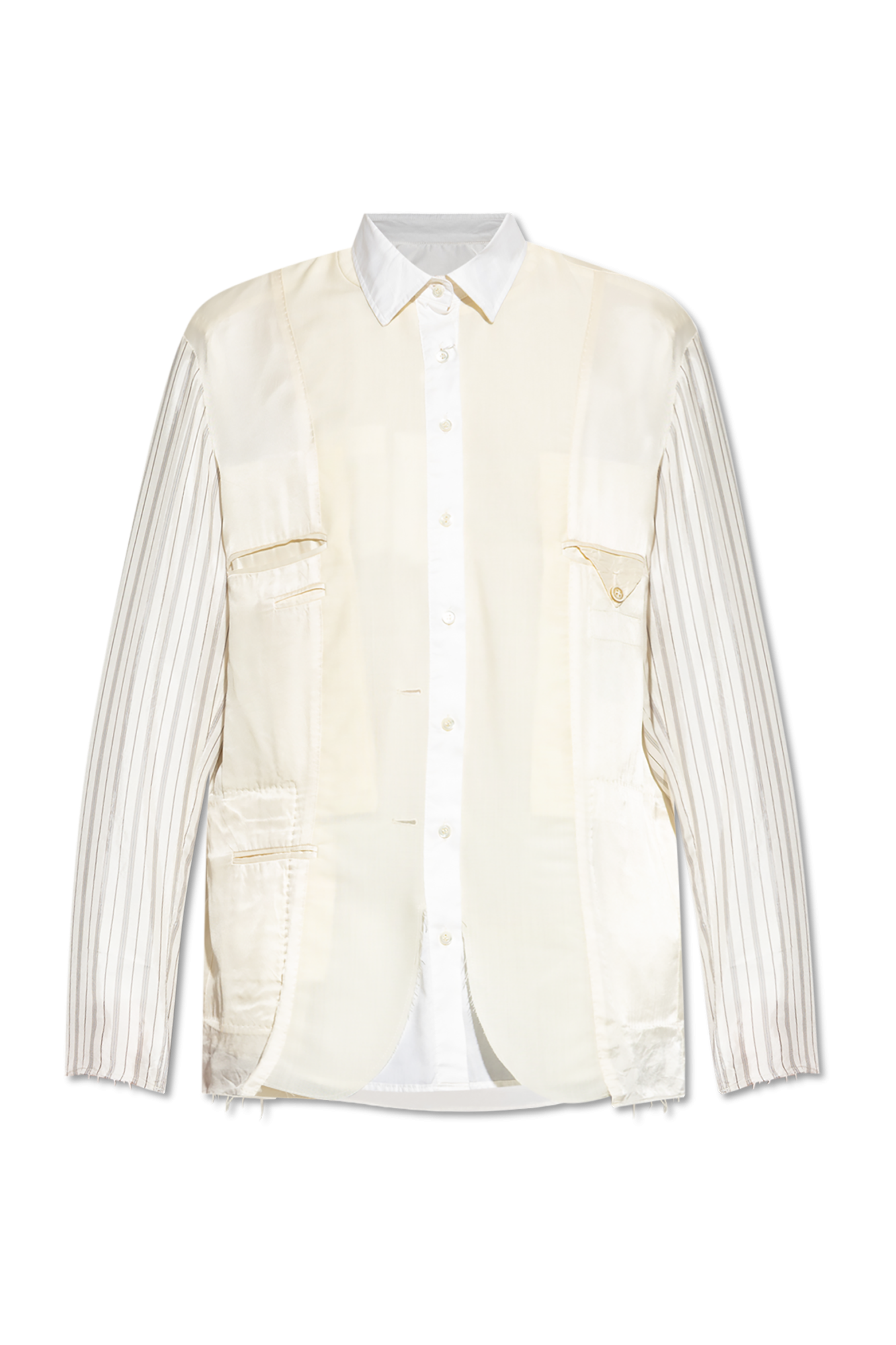 Maison Margiela Koszula Z łączonych Materiałów, Mężczyźni, Kremowy