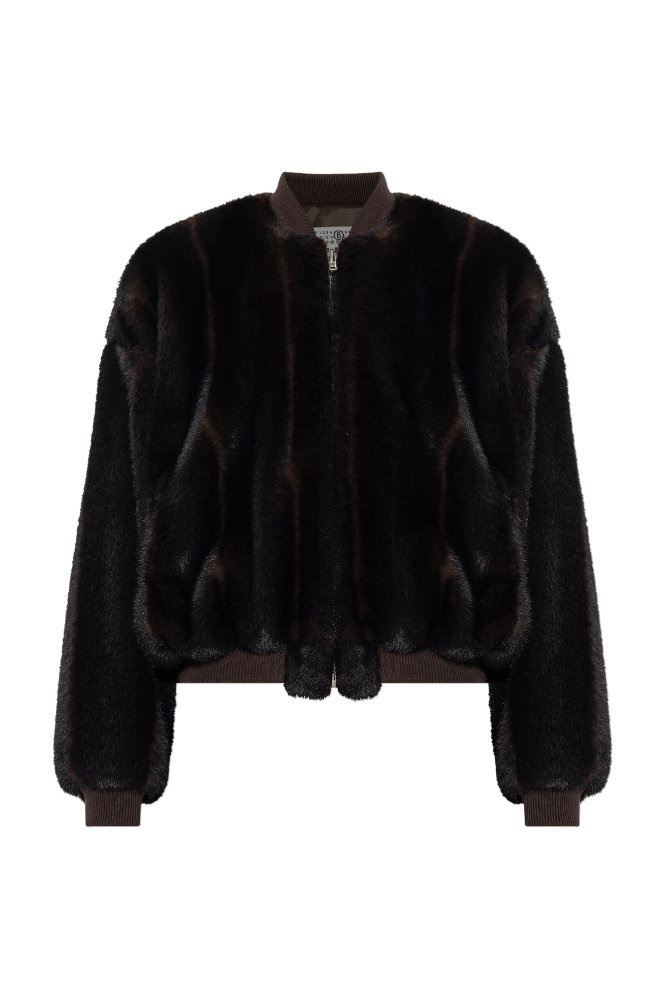 MM6 Maison Margiela Futrzana Kurtka Typu `bomber`, Kobiety, Brązowy