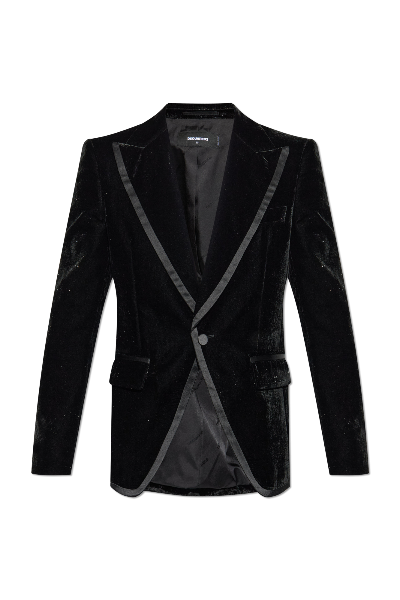 Dsquared2 Aksamitna Marynarka, Mężczyźni, Czarny