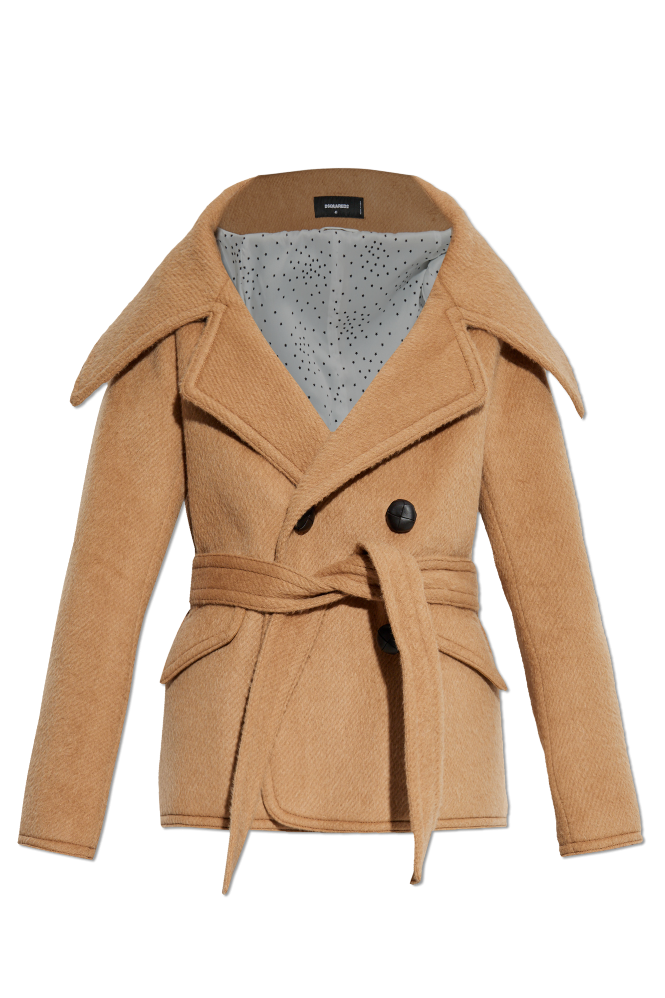 Dsquared2 Wełniany Płaszcz, Kobiety, Beżowy