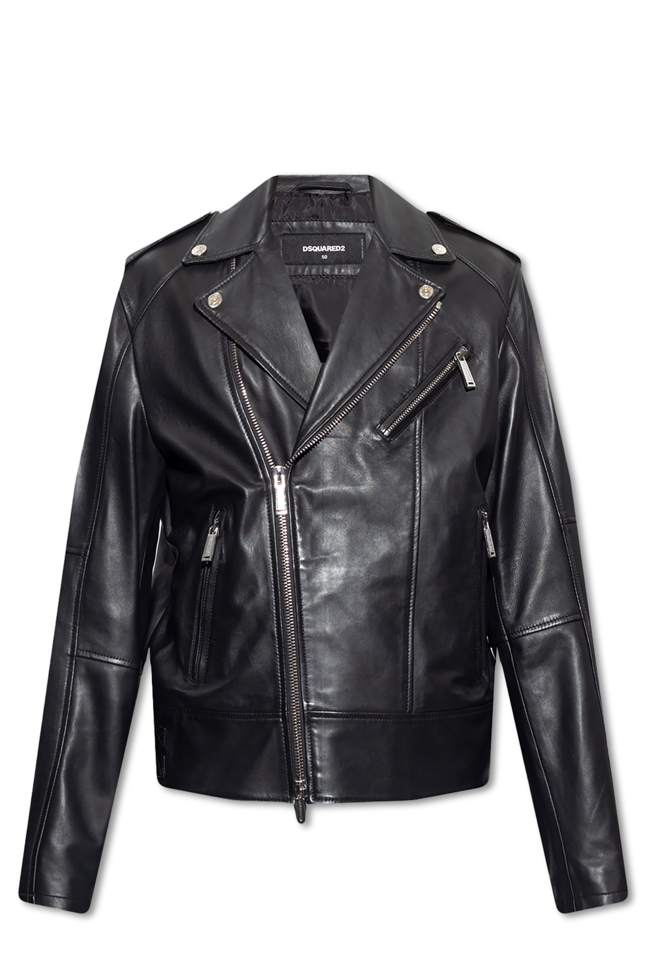 Dsquared2 Kurtka Skórzana, Mężczyźni, Czarny