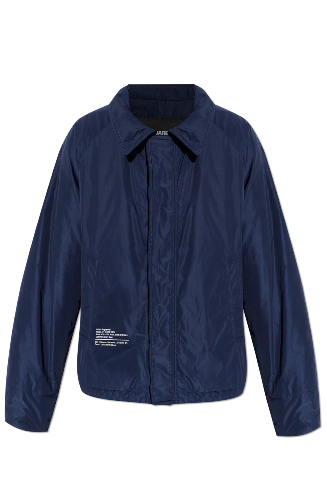 Dsquared2 Ocieplana Kurtka Z Logo, Kobiety, Granatowy