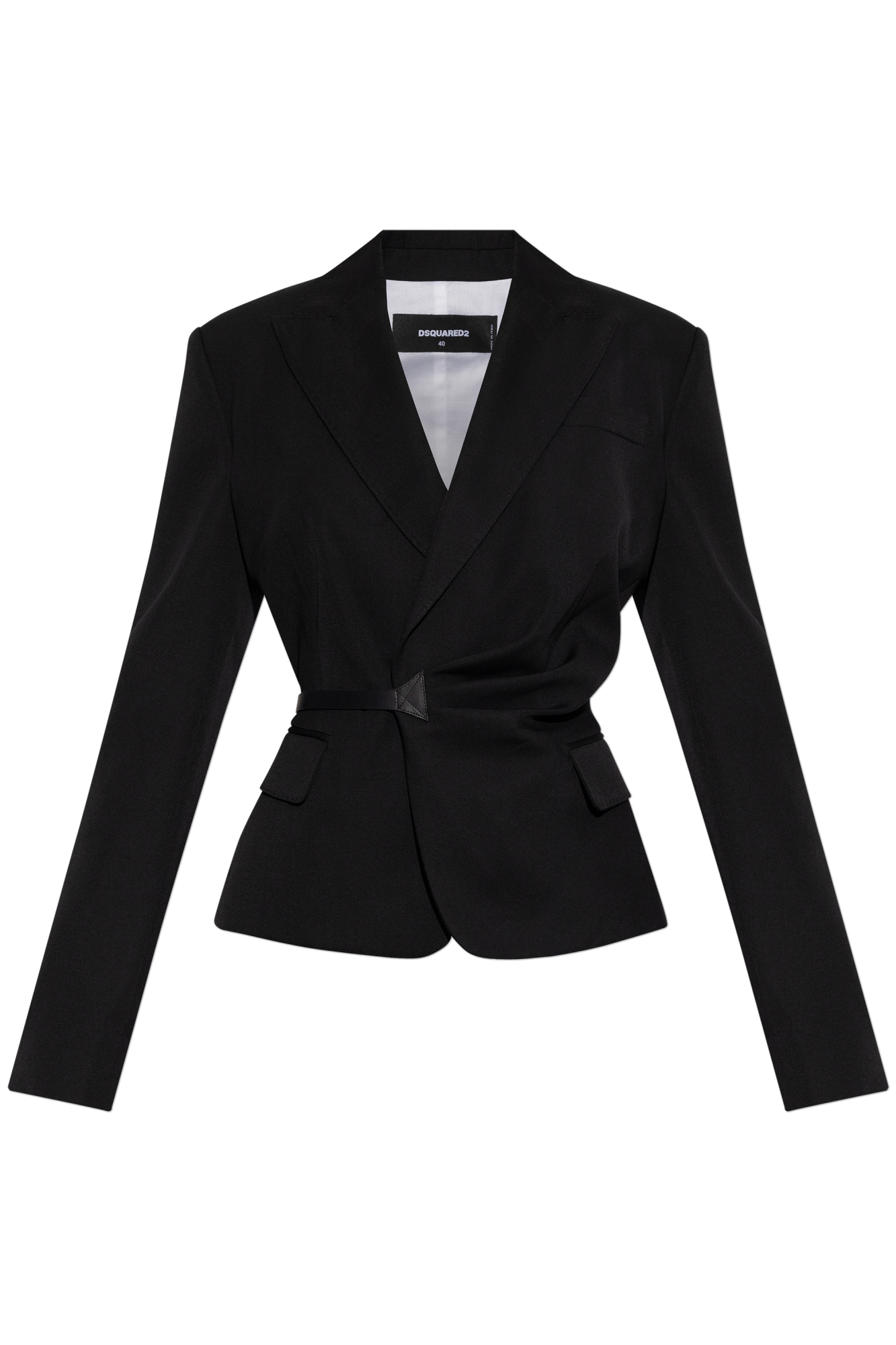 Dsquared2 Marynarka  Paskiem W Talii, Kobiety, Czarny
