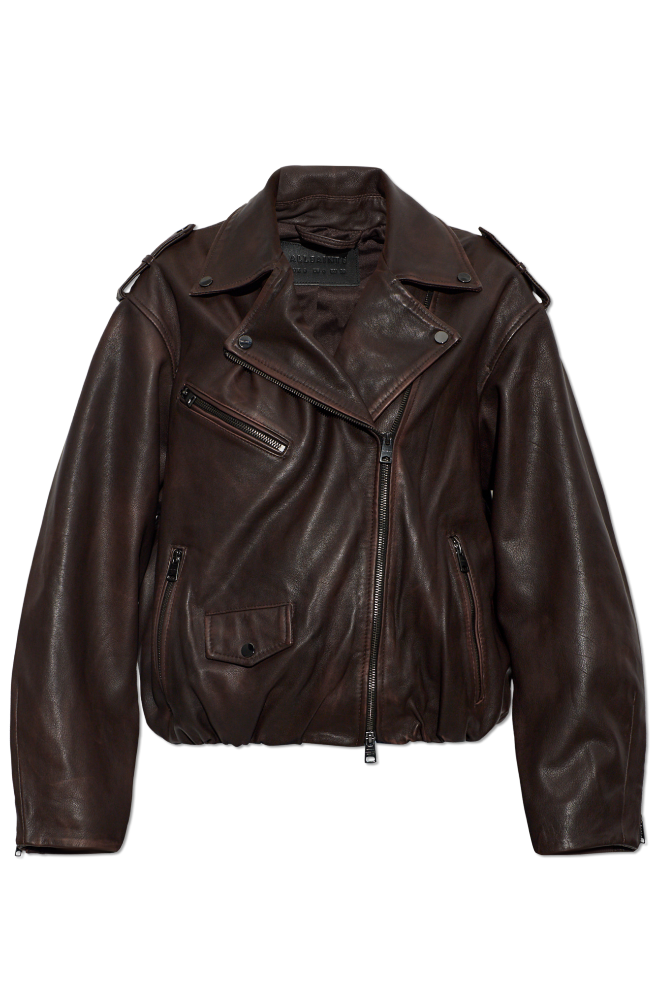 AllSaints Kurtka Skórzana ‘Samina’, Kobiety, Bordo