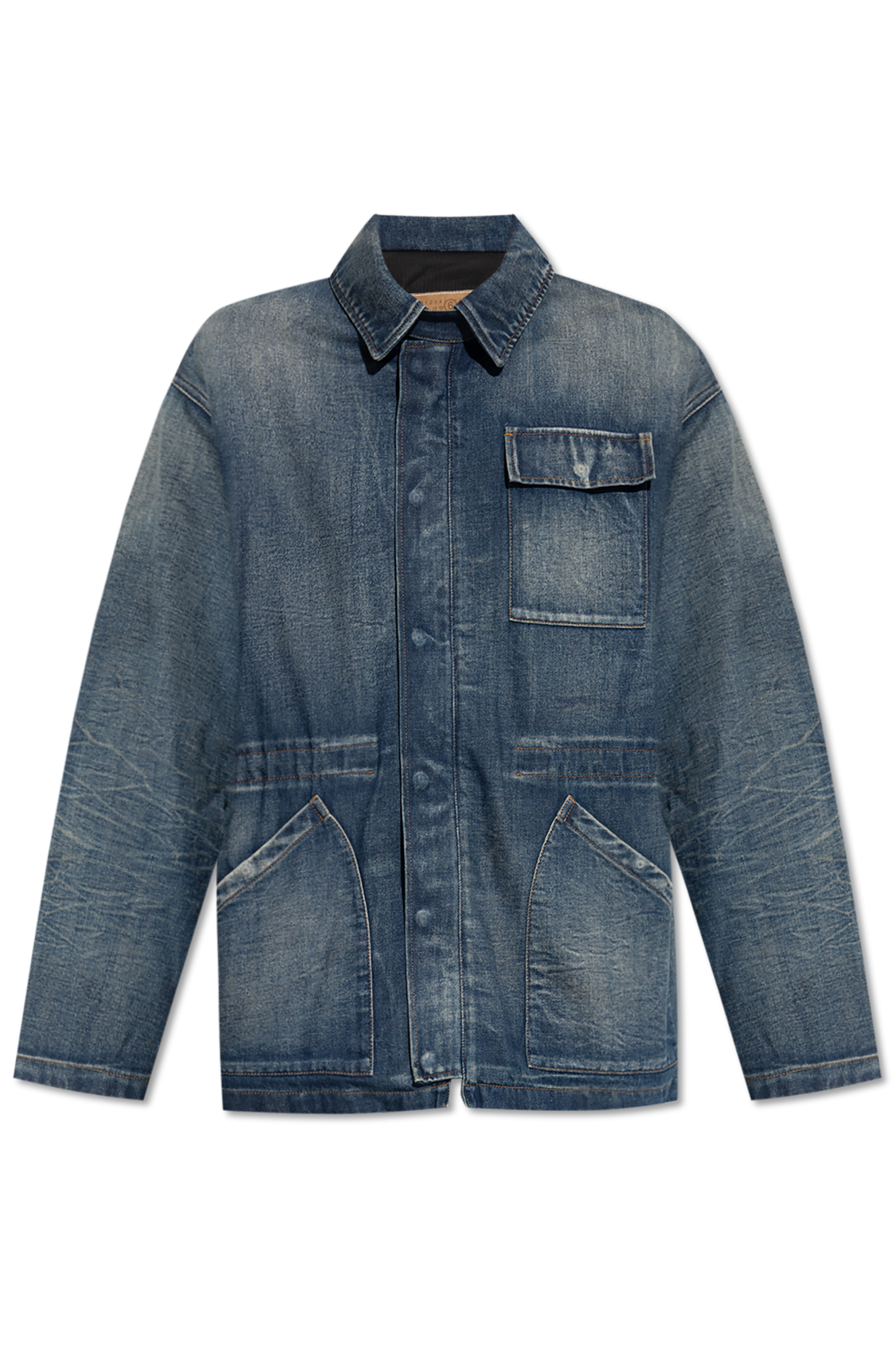 MM6 Maison Margiela Ocieplana Kurtka Jeansowa, Mężczyźni, Granatowy