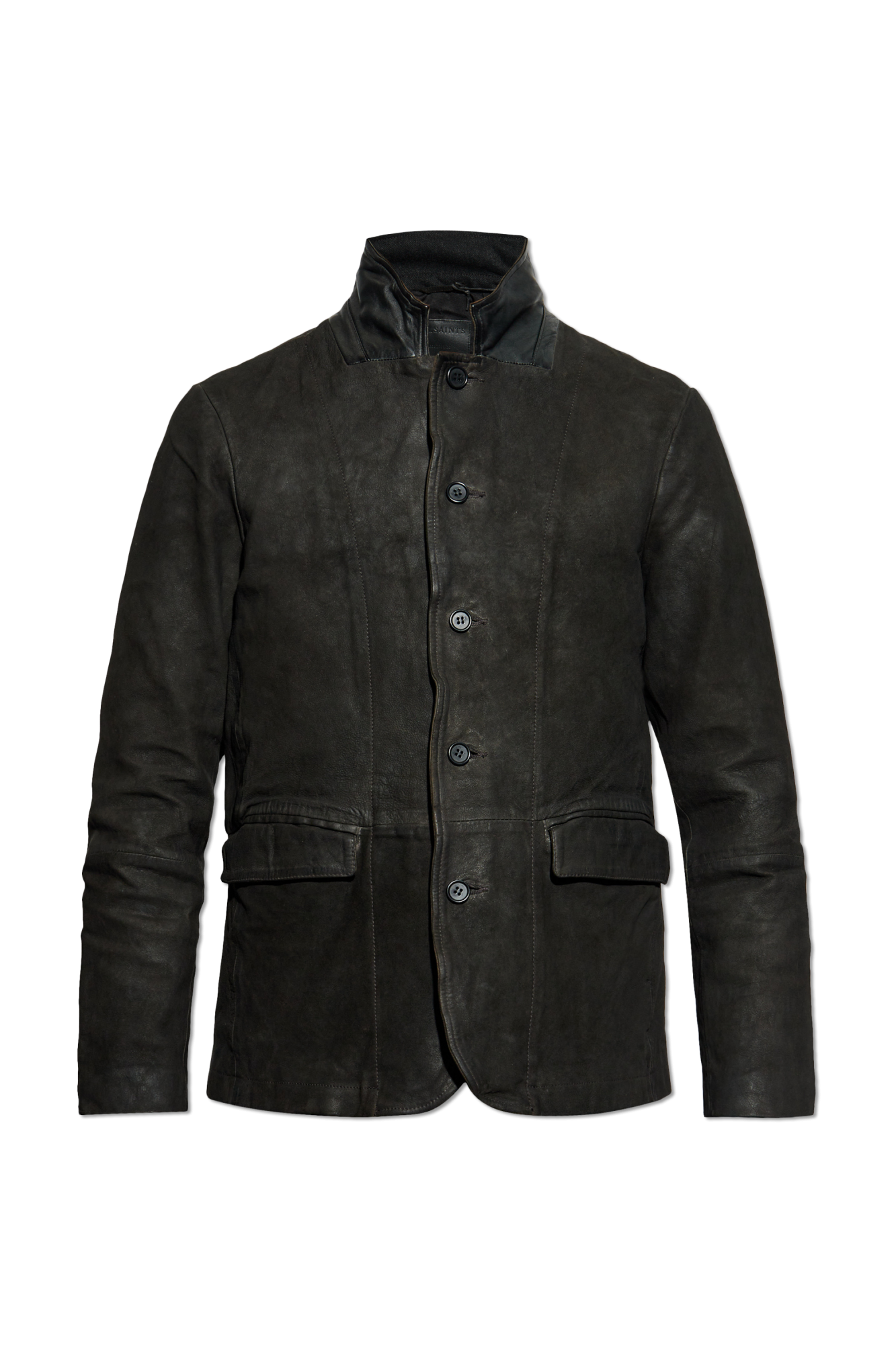 AllSaints Zamszowa Kurtka `Survey` Z Efektem `vintage`, Mężczyźni, Czarny