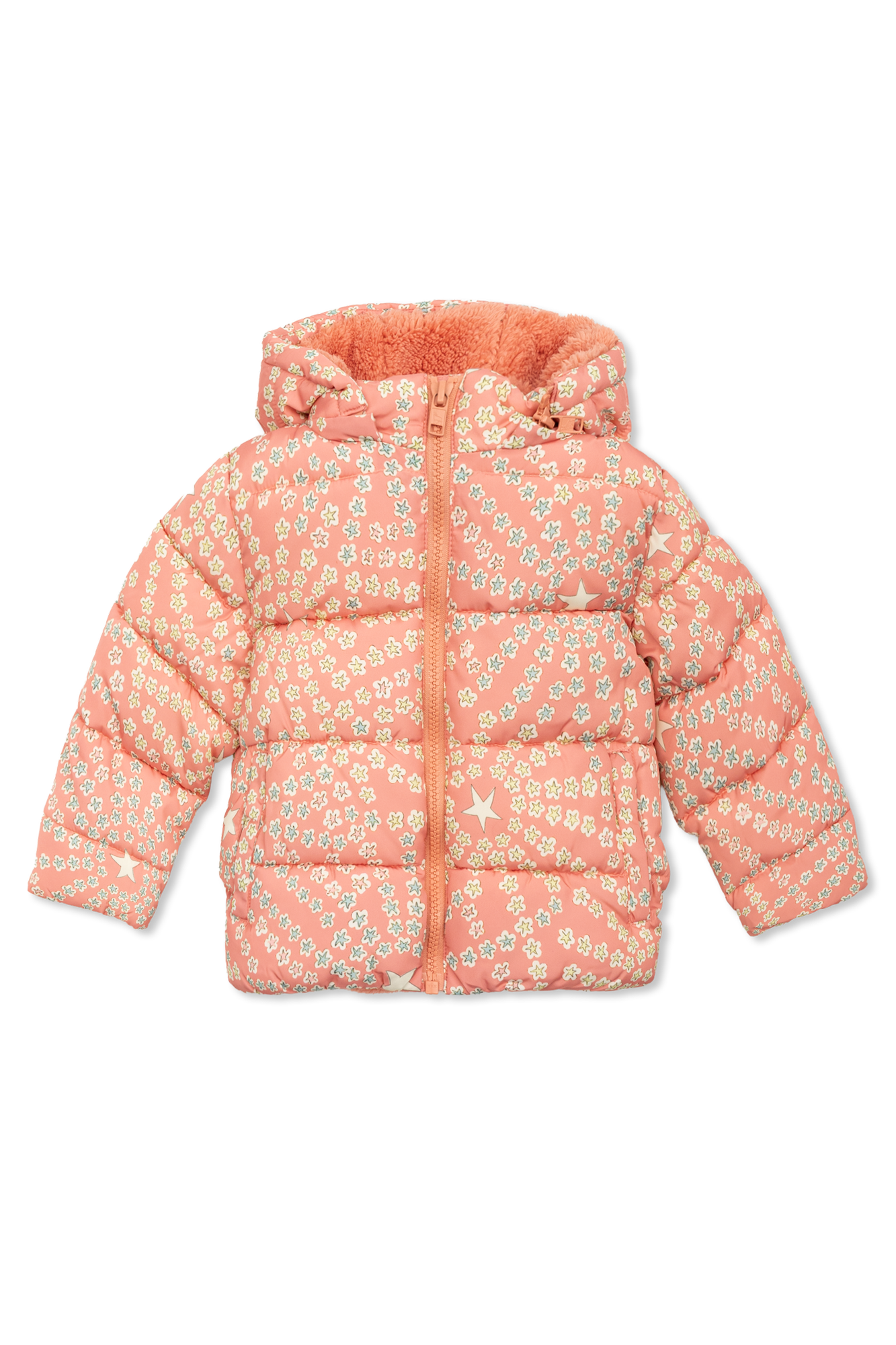 Stella McCartney Kids Ocieplana Kurtka Z Nadrukiem, Unisex, Beżowy