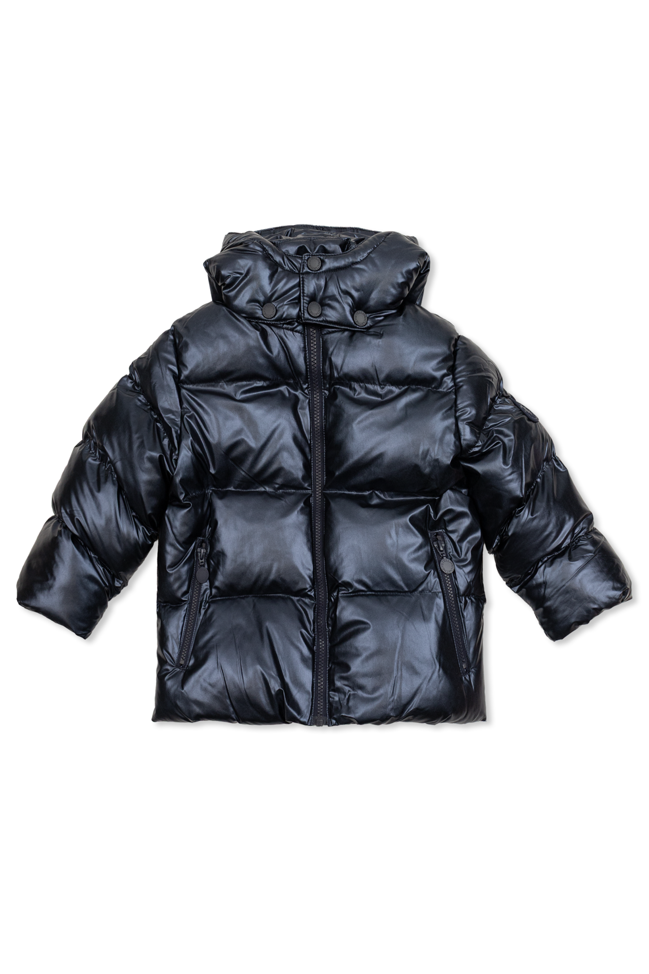 Stella McCartney Kids Ocieplana Kurtka Z Kapturem, Unisex, Granatowy