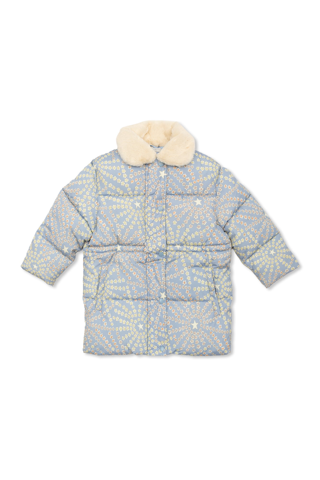 Stella McCartney Kids Ocieplana Kurtka Z Nadrukiem, Unisex, Niebieski