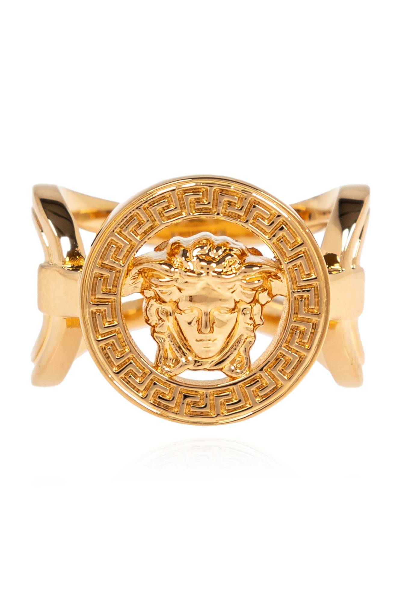 Versace Pierścień Z Logo, Unisex, Złoty