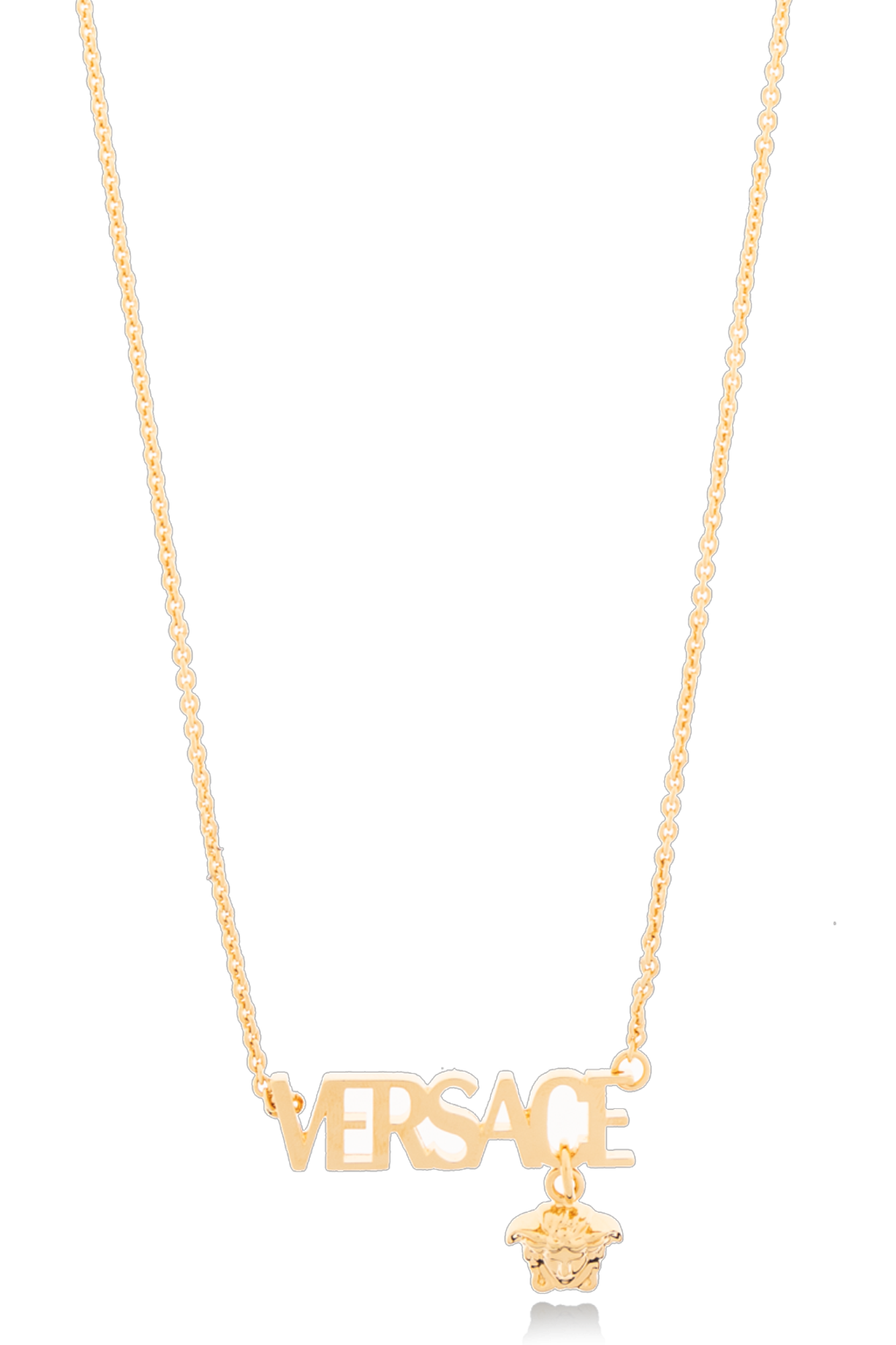 Versace Naszyjnik Z Zawieszką W Kształcie Logo, Unisex, Złoty