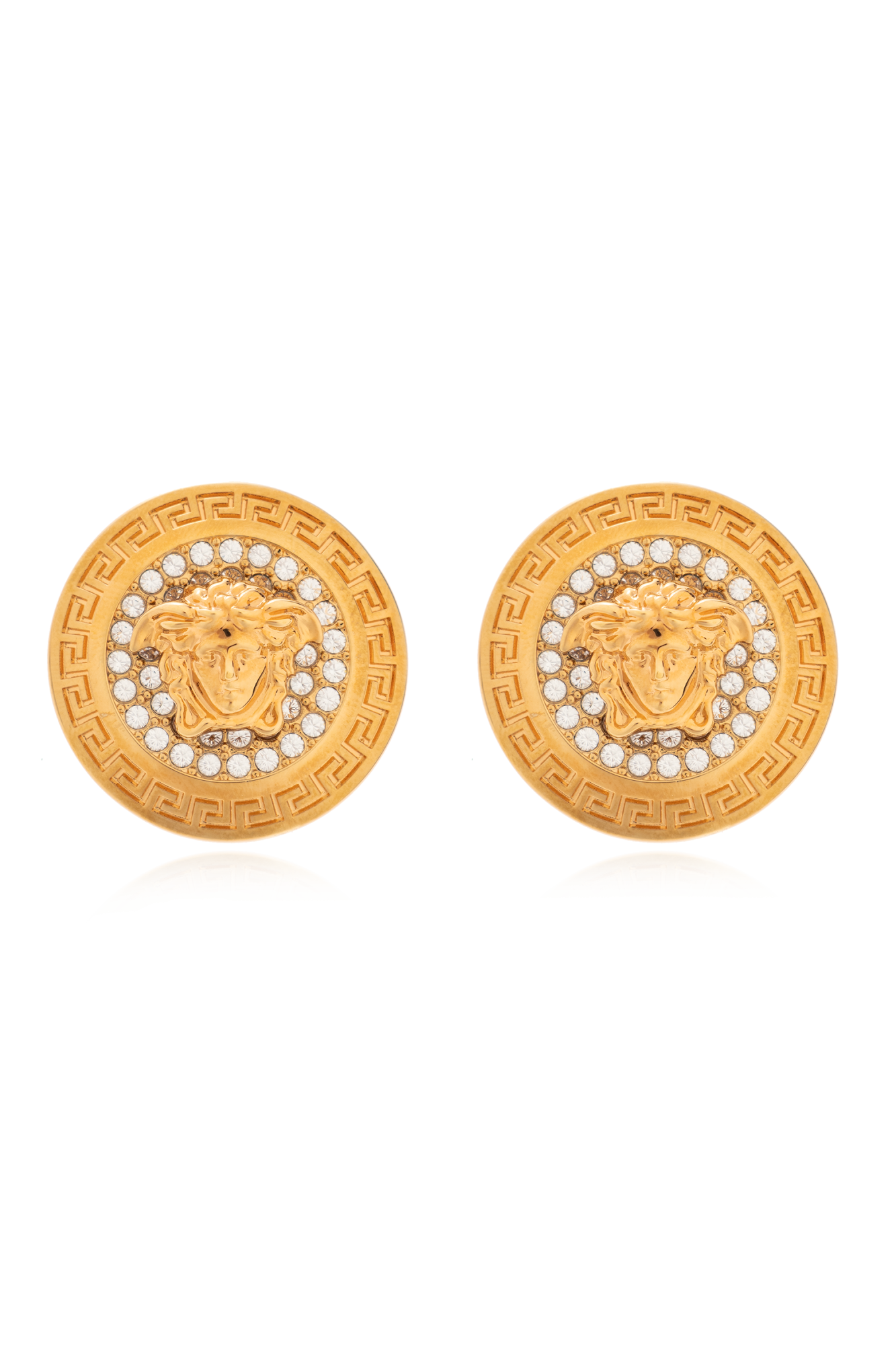 Versace Kolczyki Z Połyskującymi Kryształami, Kobiety, Złoty
