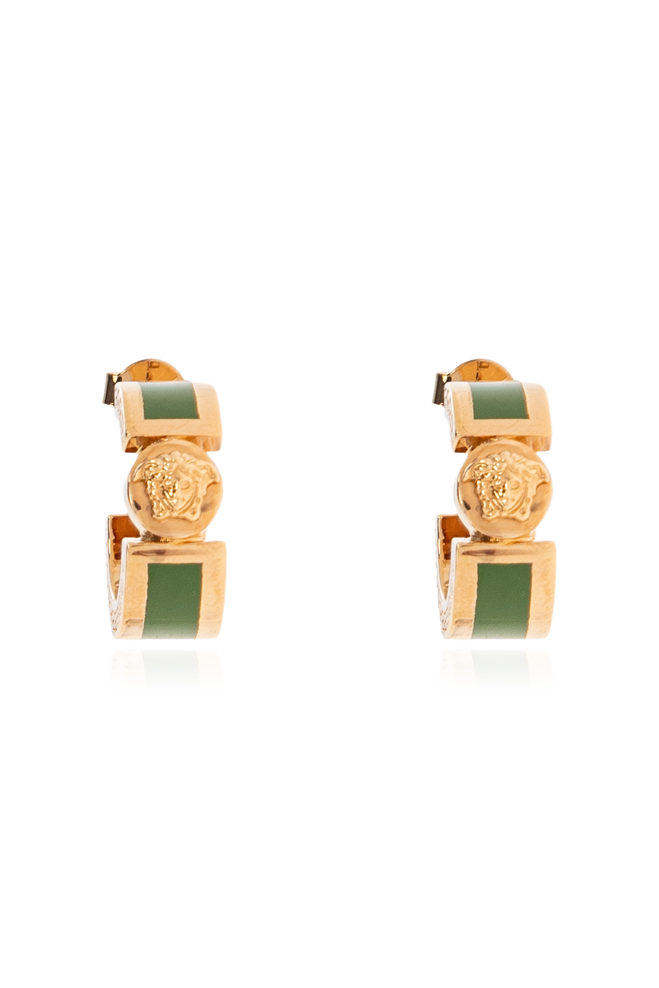 Versace Mosiężne Kolczyki, Unisex, Złoty