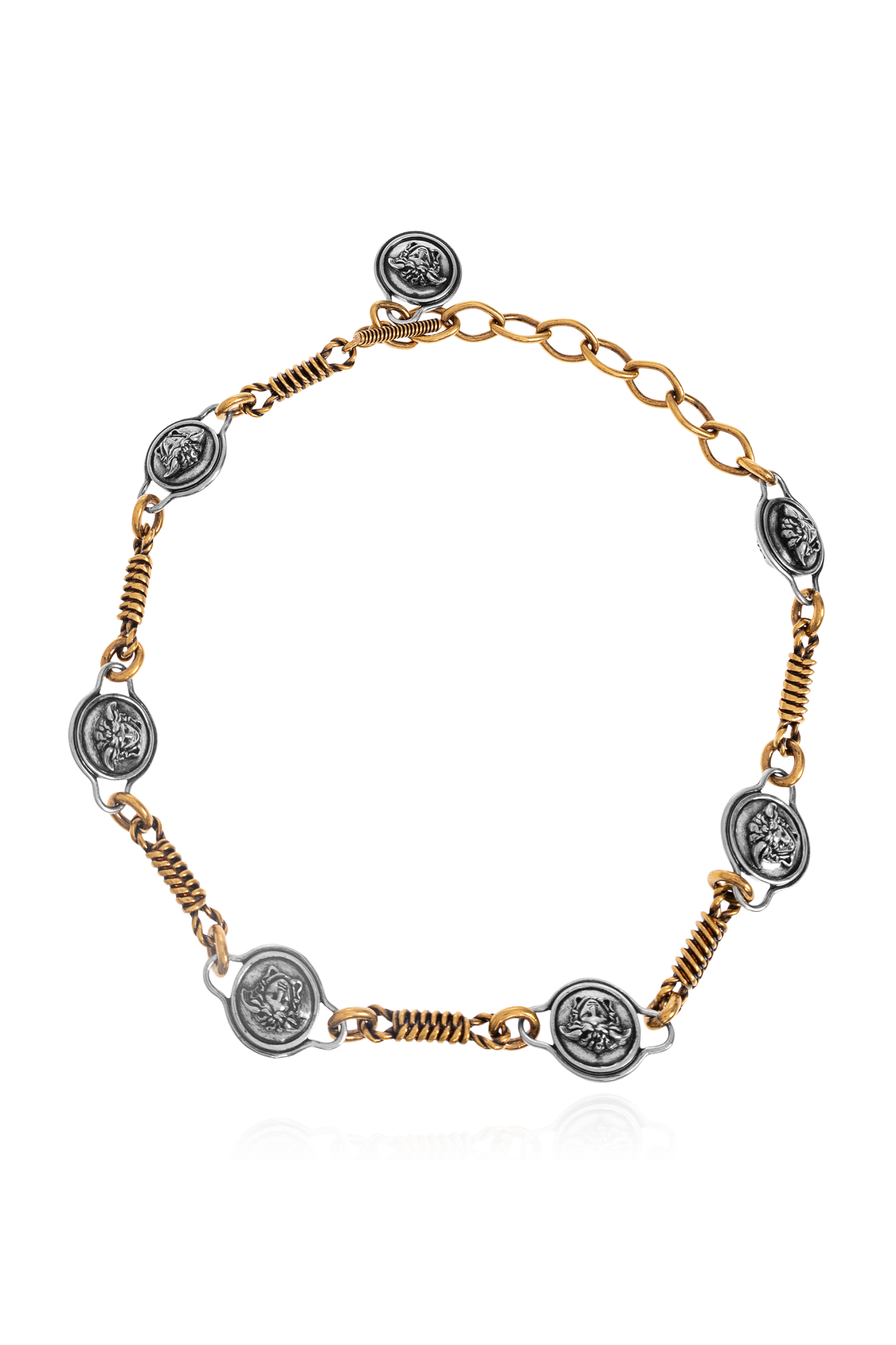 Versace Mosiężny Naszyjnik, Unisex, Złoty