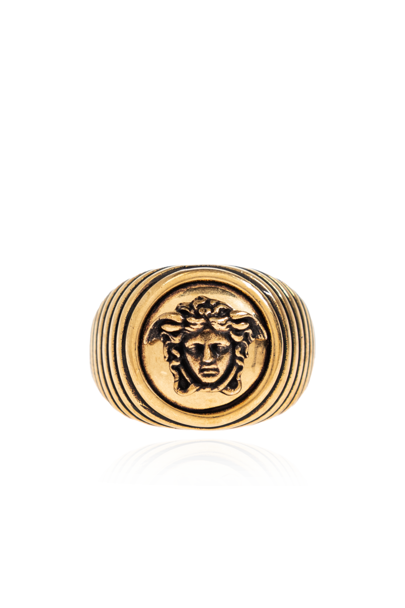 Versace Mosiężny Pierścień, Unisex, Złoty
