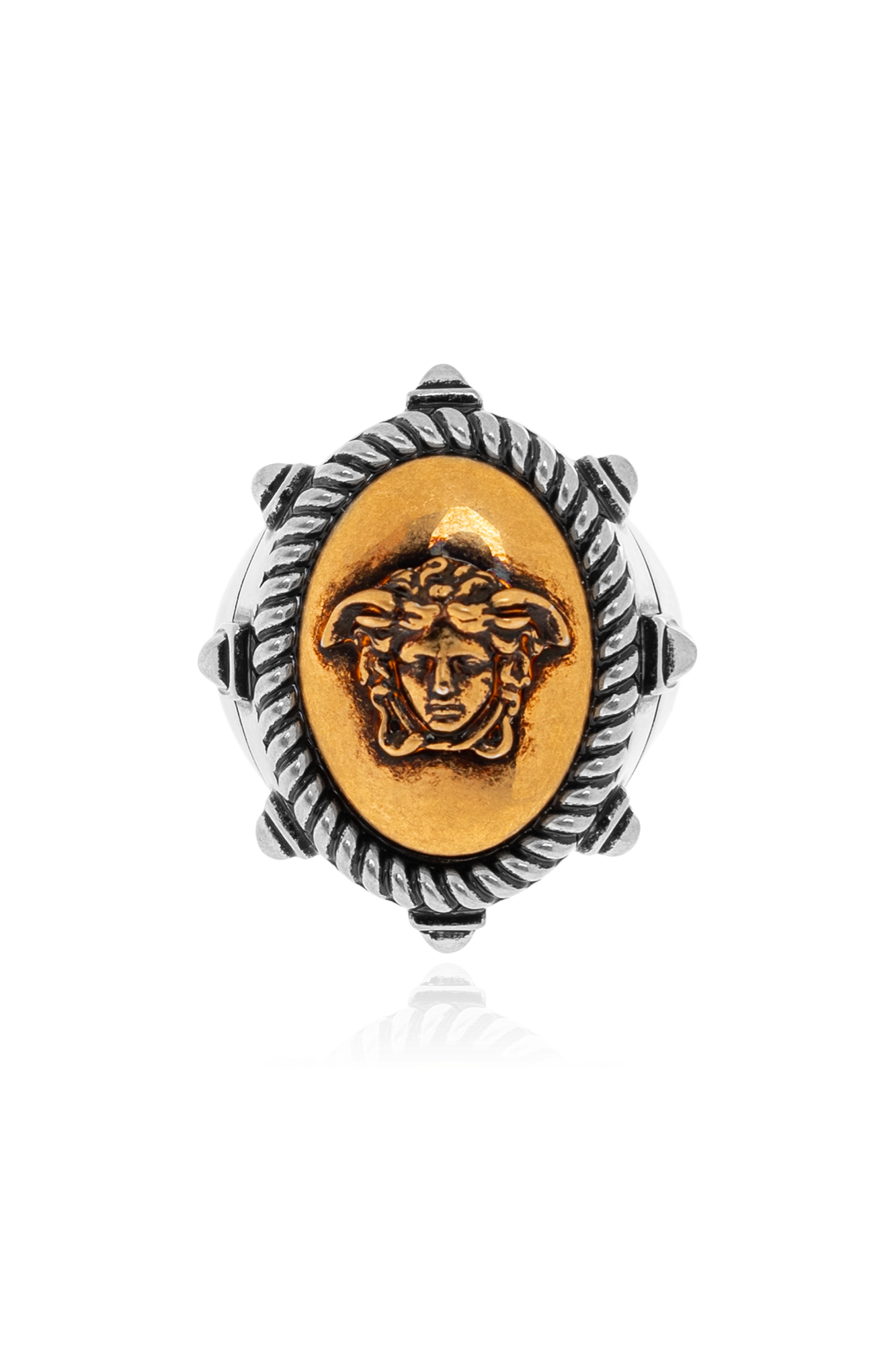 Versace Pierścień Z Głową Meduzy, Unisex, Srebrny