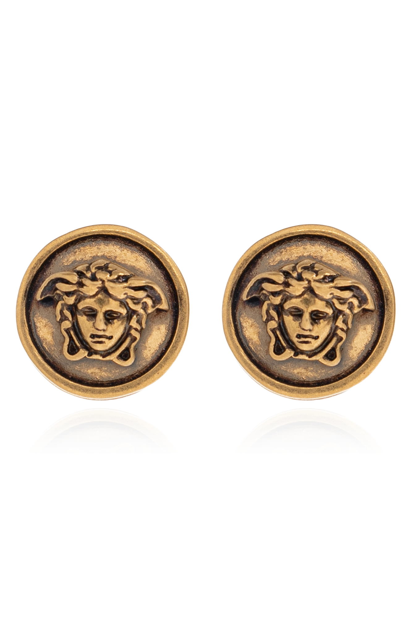 Versace Kolczyki Z Głową Meduzy, Unisex, Złoty