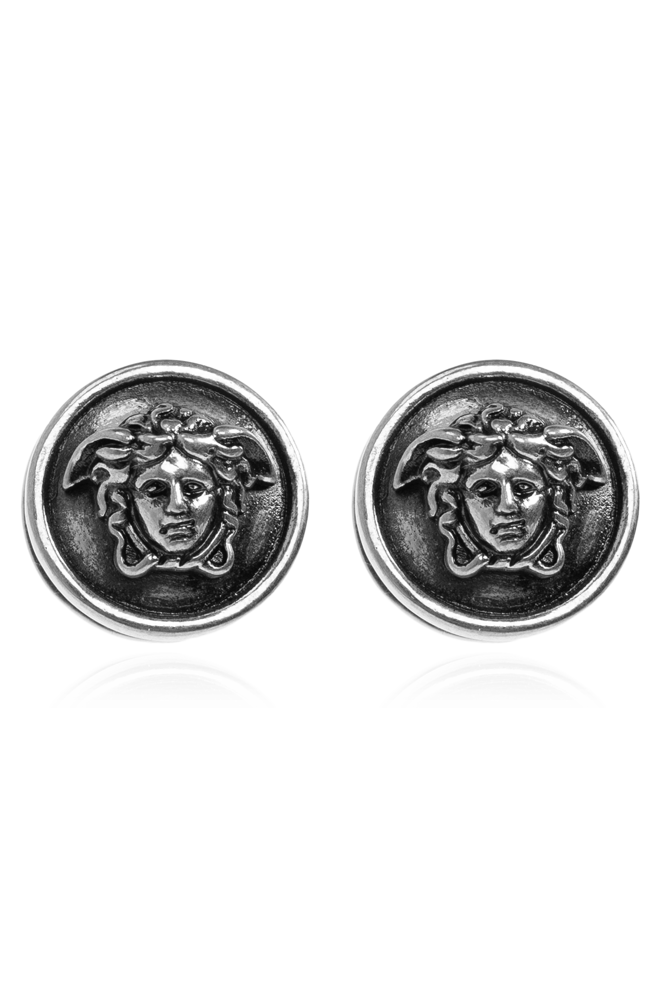 Versace Kolczyki Z Głową Meduzy, Unisex, Srebrny