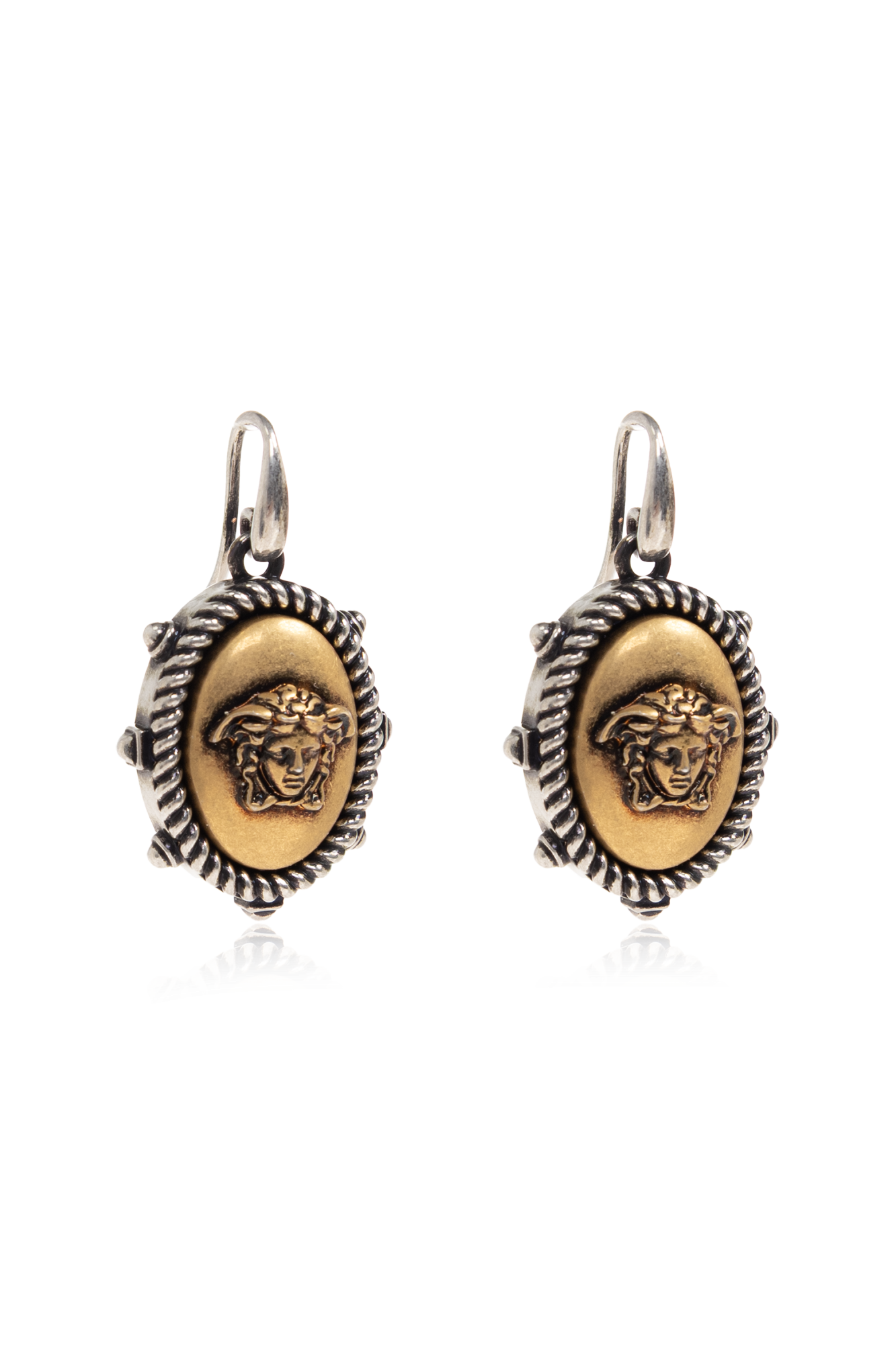 Versace Kolczyki Z Głową Meduzy, Unisex, Srebrny